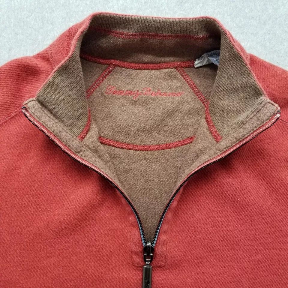 Tommy Bahama Tommy Bahama Sweater Mens Medium Red Pullover Mock Neck Zip Size US M / EU 48-50 / 2 - 5 Thumbnail