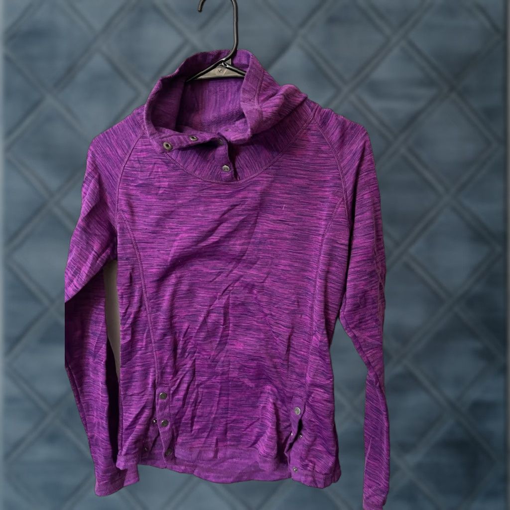 Avalanche Avalanche Women's Sweater Purple Fleece High Neck Long Sleeve Size S Pullover Casual Outdoors Reflects Solid Pattern Fall Winter Size S / US 4 / IT 40 - 1 Thumbnail