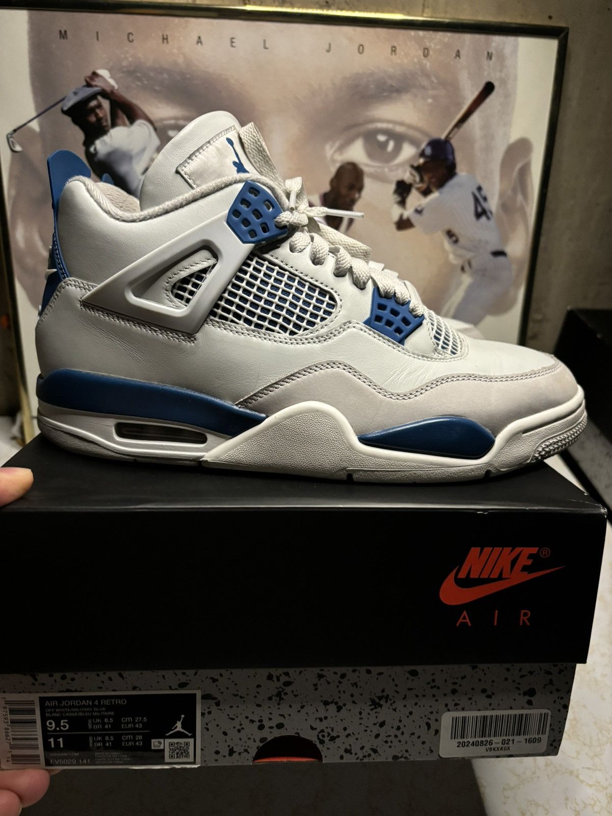 Jordan Brand Jordan Retro 4 ‘Military Blue’ Size US 9.5 / EU 42-43 - 1 Thumbnail