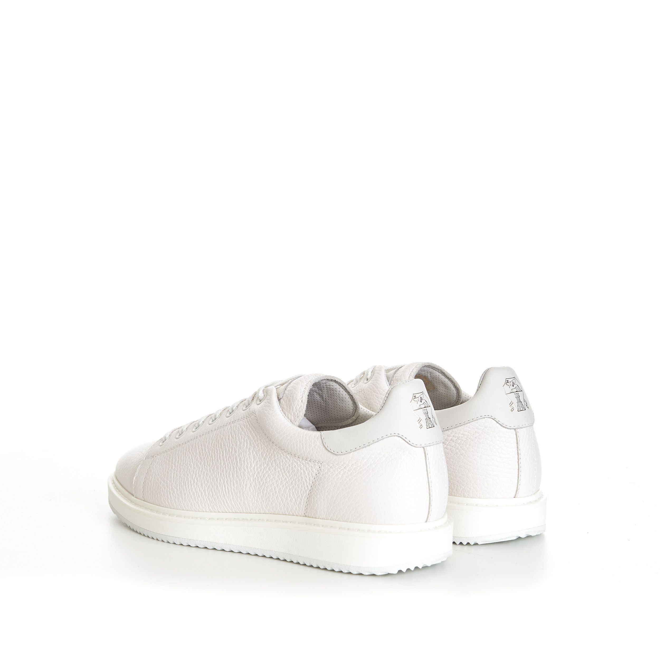 Brunello Cucinelli White Grained Calfskin Leather Low Top Sneakers Size US 6 / EU 39 - 5 Thumbnail