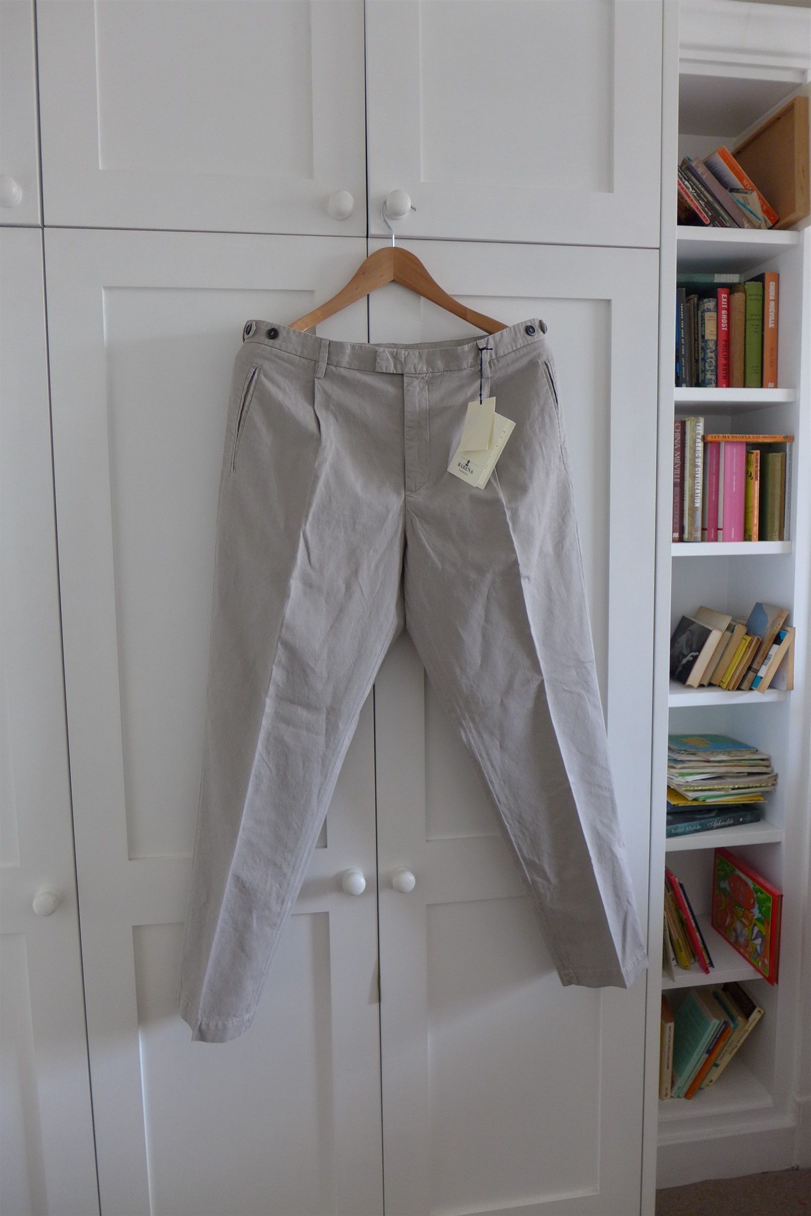 image of Barena Masco Vignola Trousers - Perla Cotton-Linen in Grey, Men's (Size 34)