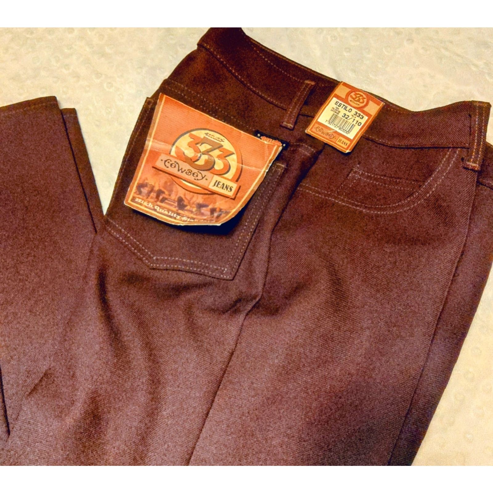 Vintage VINTAGE Escudo Jeans Cowboy Brown 333 Estilo Men's 32 x 32 5-Pocket Denim Polyester Black Label Cowboys Southwestern Solid Brown Jeans Mens Size US 32 / EU 48 - 2 Thumbnail