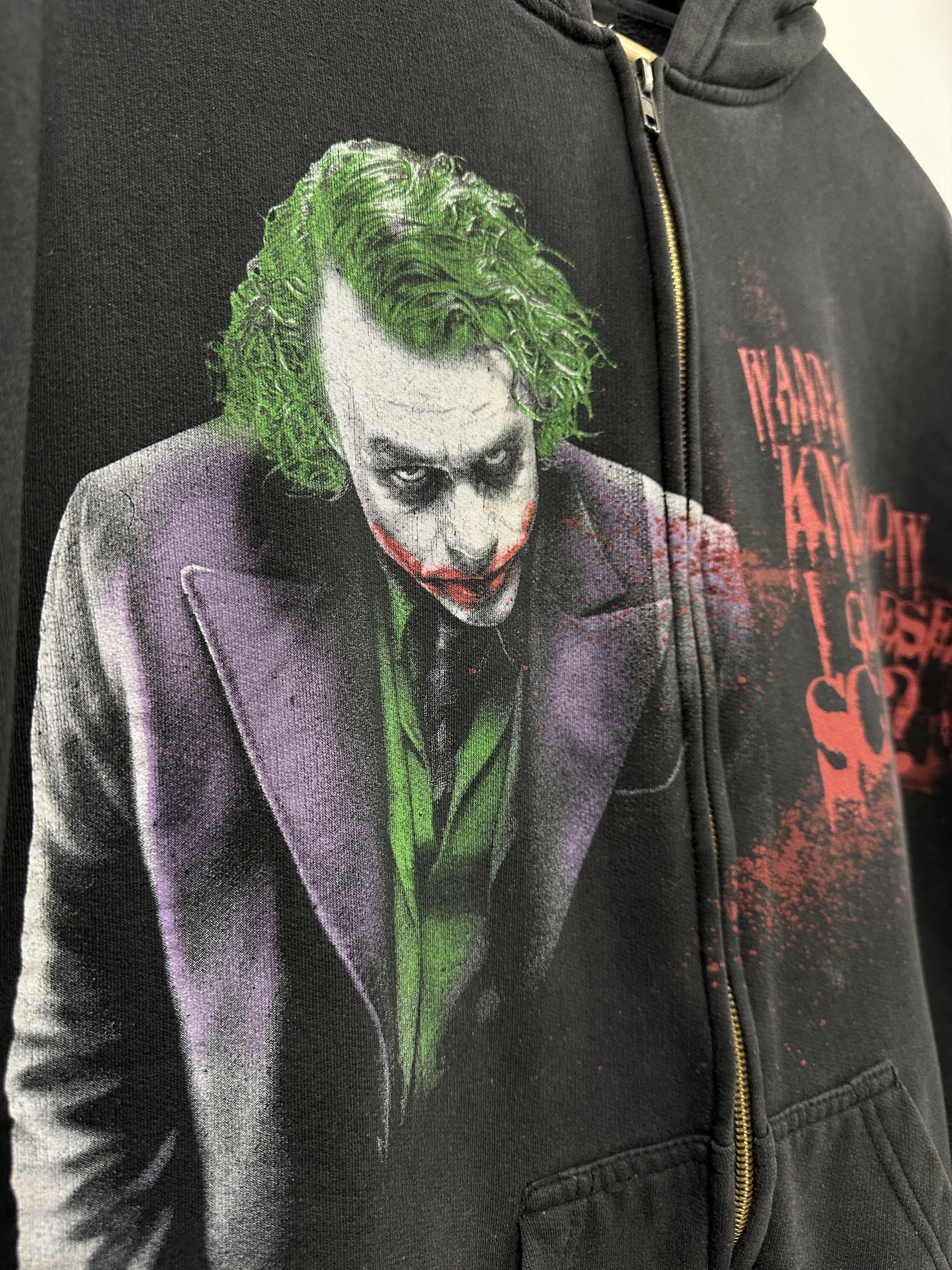 Other Vintage The Dark Knight Joker Zip Hoodie Black Rare Size US L / EU 52-54 / 3 - 3 Thumbnail