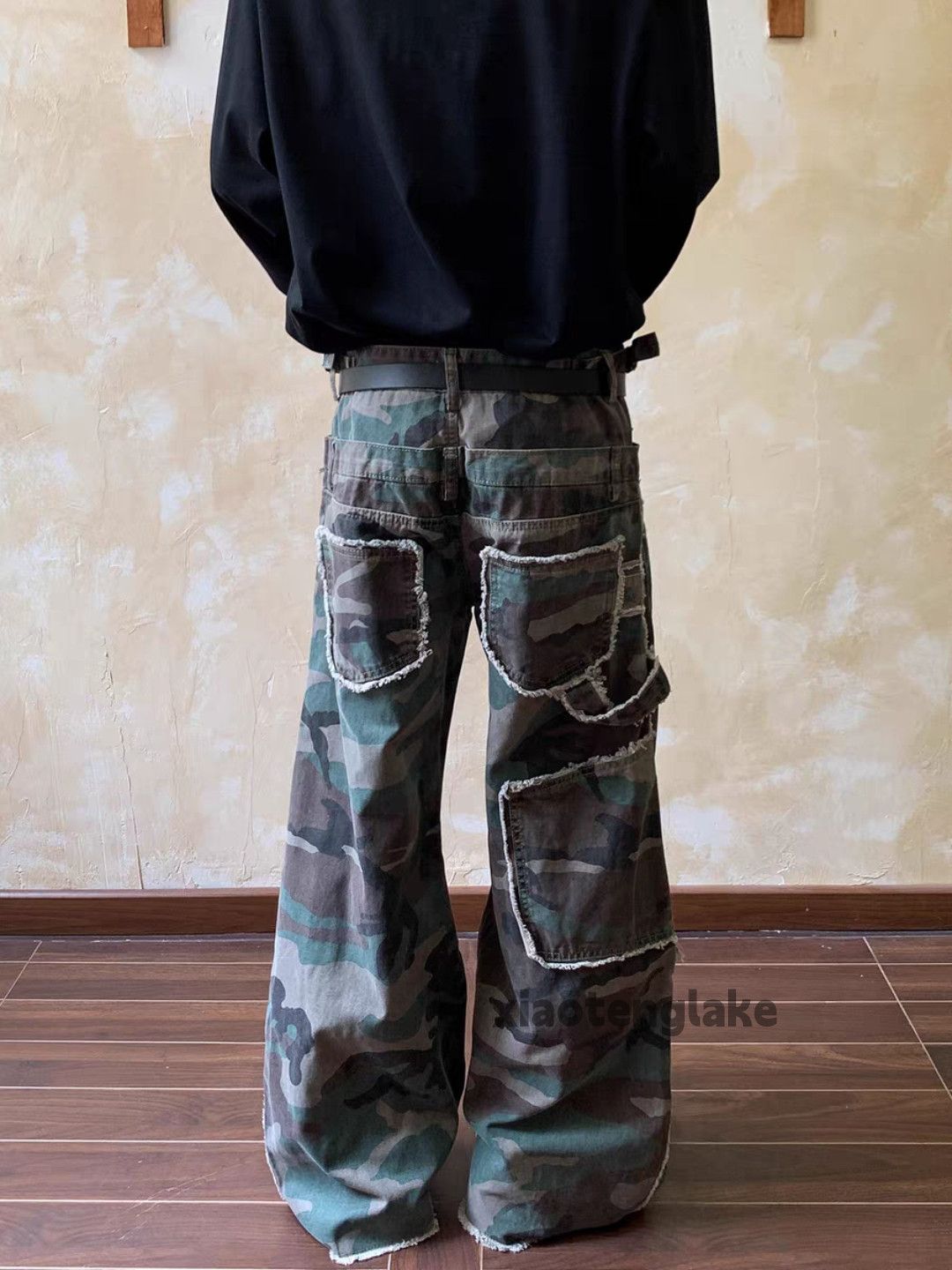Vintage xtl double waist loose baggy hiphop cargo camo pants Size US 32 / EU 48 - 3 Thumbnail
