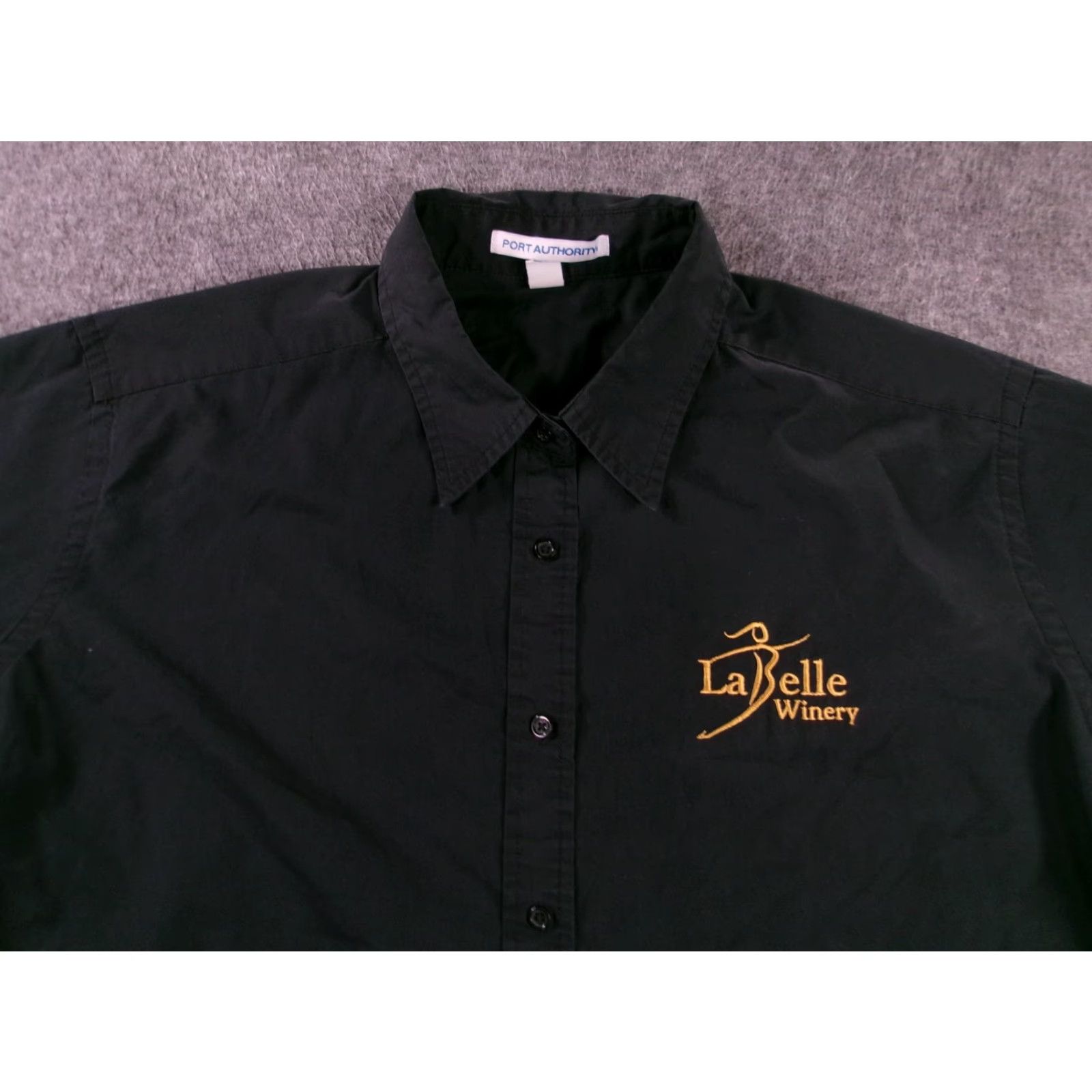 Port Authority VINTAGE Port Authority LaBelle Winery Button-Up Shirt Women XL Black Embroidered Long Sleeve Wine Mens Size XL / US 12-14 / IT 48-50 - 2 Thumbnail