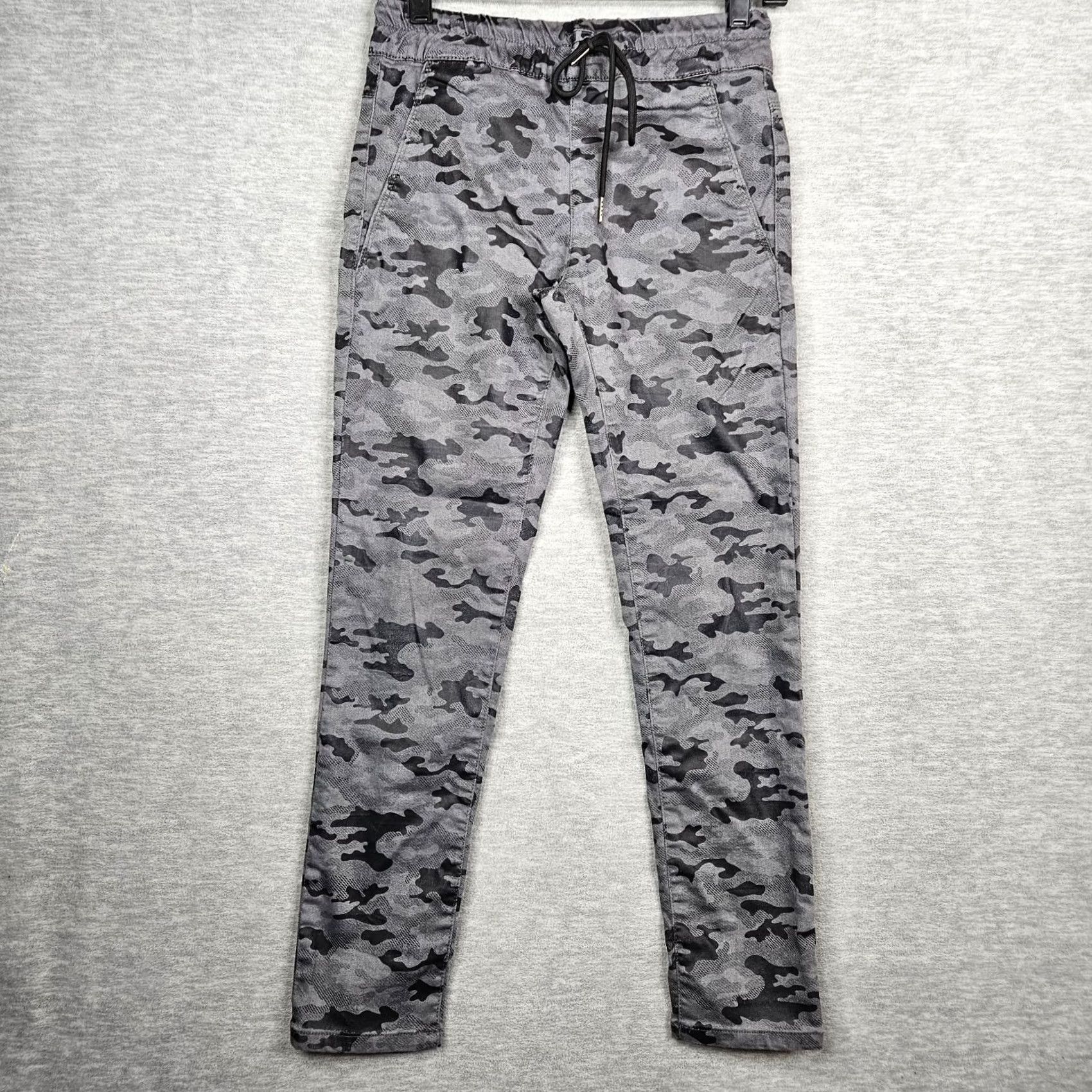 Vintage Bevy Flog Bevy Flog Gray Black Camo Women's Pull-on Elastic waist Skinny Pant Sz 24 Size 42" / US 20 - 2 Thumbnail