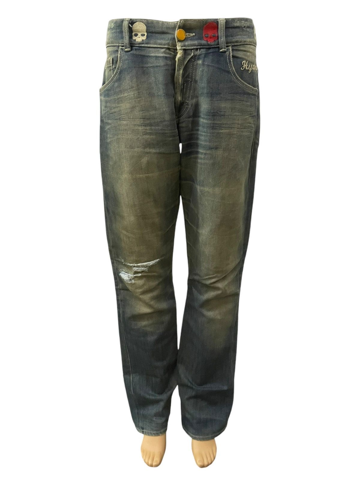HYDROGEN × Hysteric Glamour × If Six Was Nine Hydrogen Distressed Muddy Dirty Wash Hand Made Denim Pants Size US 32 / EU 48 - 3 Thumbnail