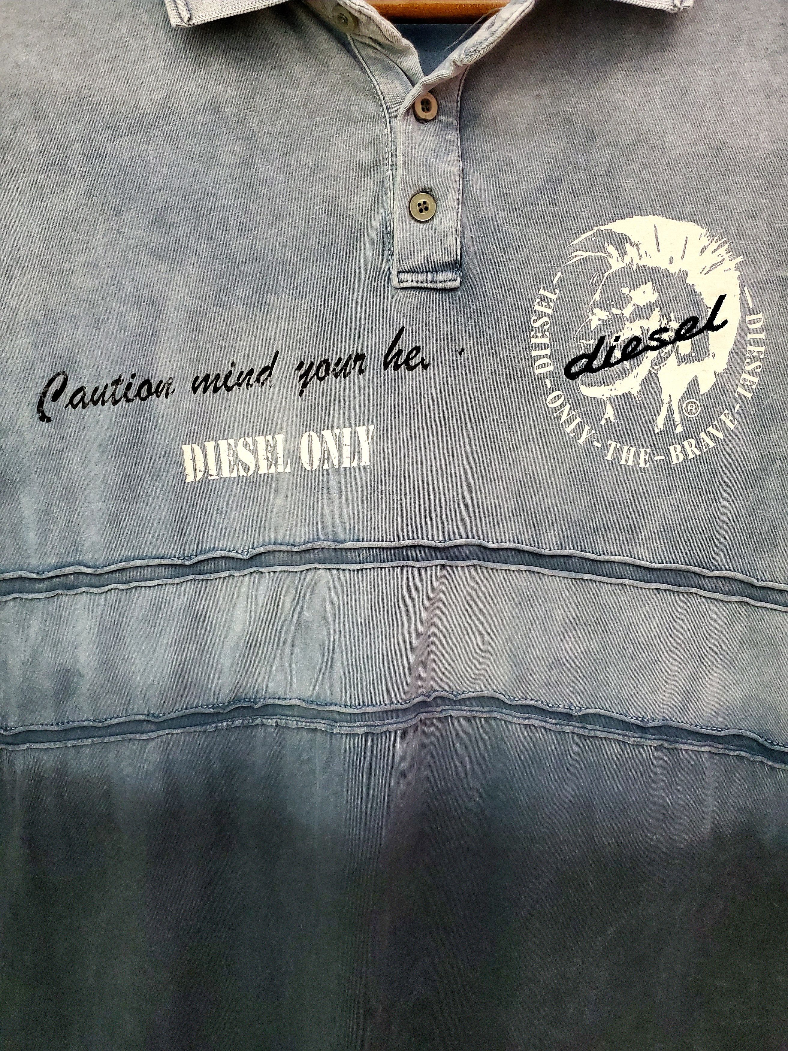 Diesel × Japanese Brand Vintage v2k Diesel big logo polo t shirt size L Size US L / EU 52-54 / 3 - 2 Thumbnail