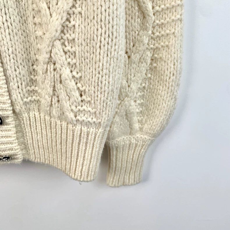 Chanel ChanelBeige love diamond button wool V-neck long-sleeved kn Size 4XL / US 24-26 - 5 Thumbnail