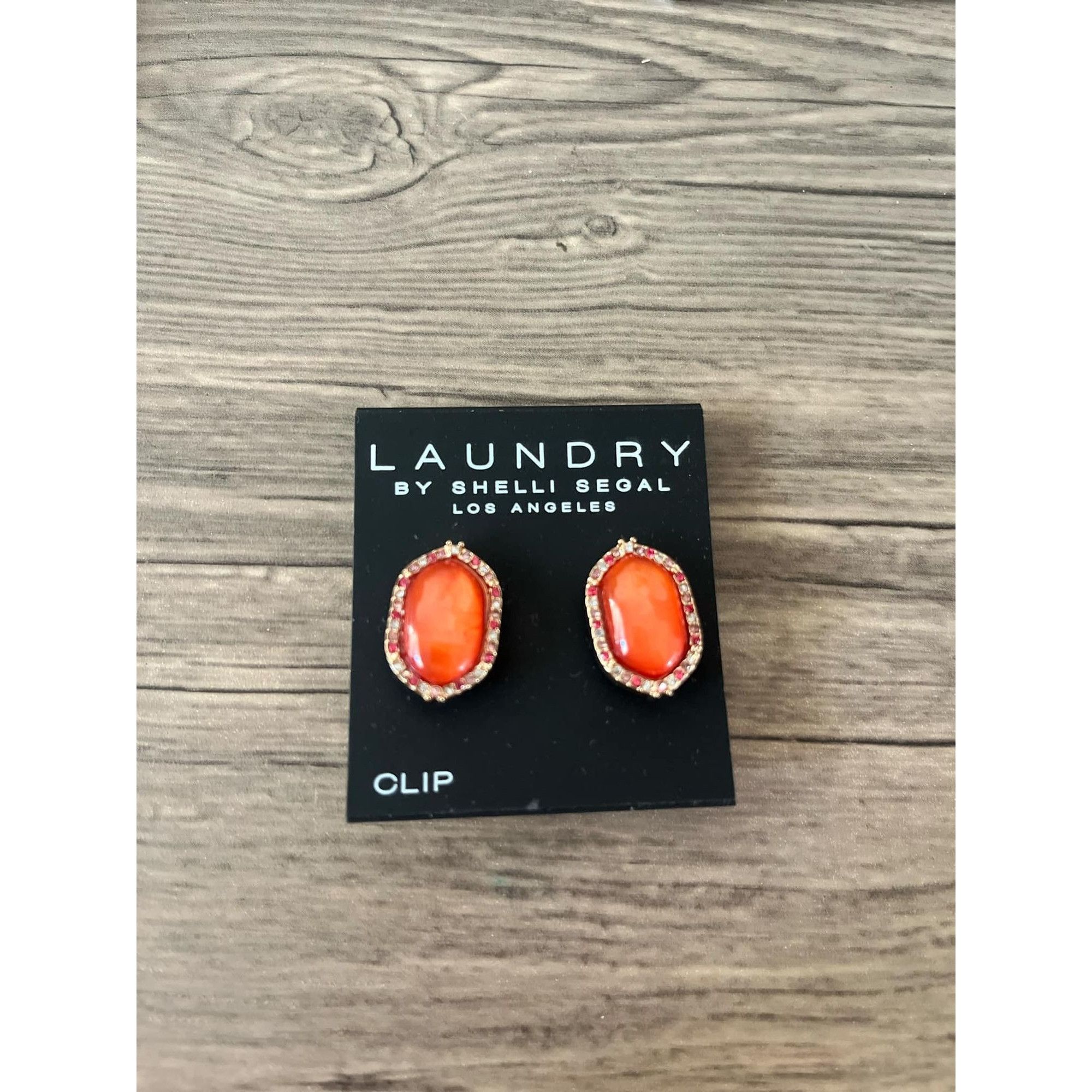 Other Laundry by Shelli Segal Clip Orange Earrings Size ONE SIZE - 1 Thumbnail
