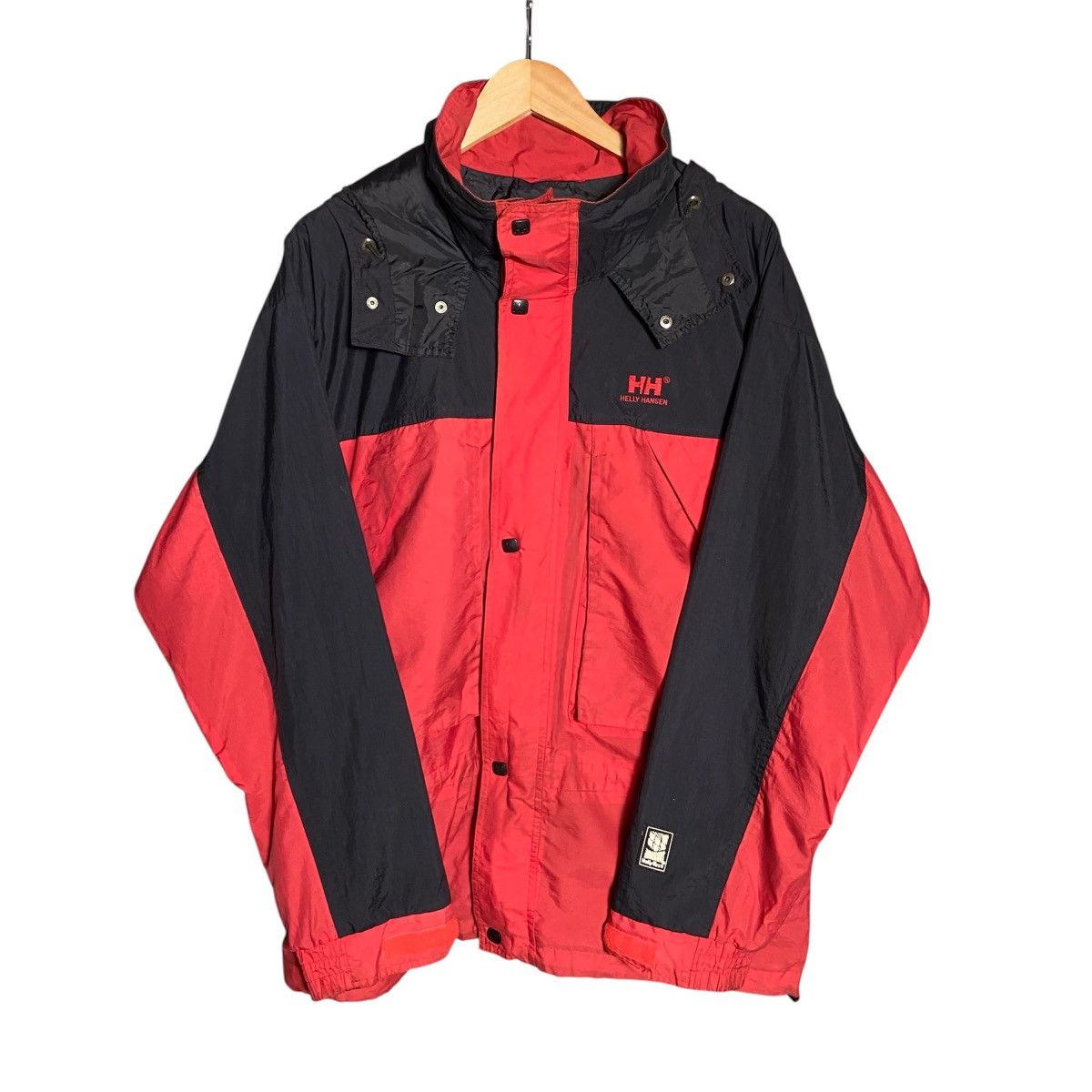 Helly Hansen × Vintage Vintage 90s Helly Hansen Full Zip Windbreaker Hoodie Jacket Size US L / EU 52-54 / 3 - 1 Thumbnail