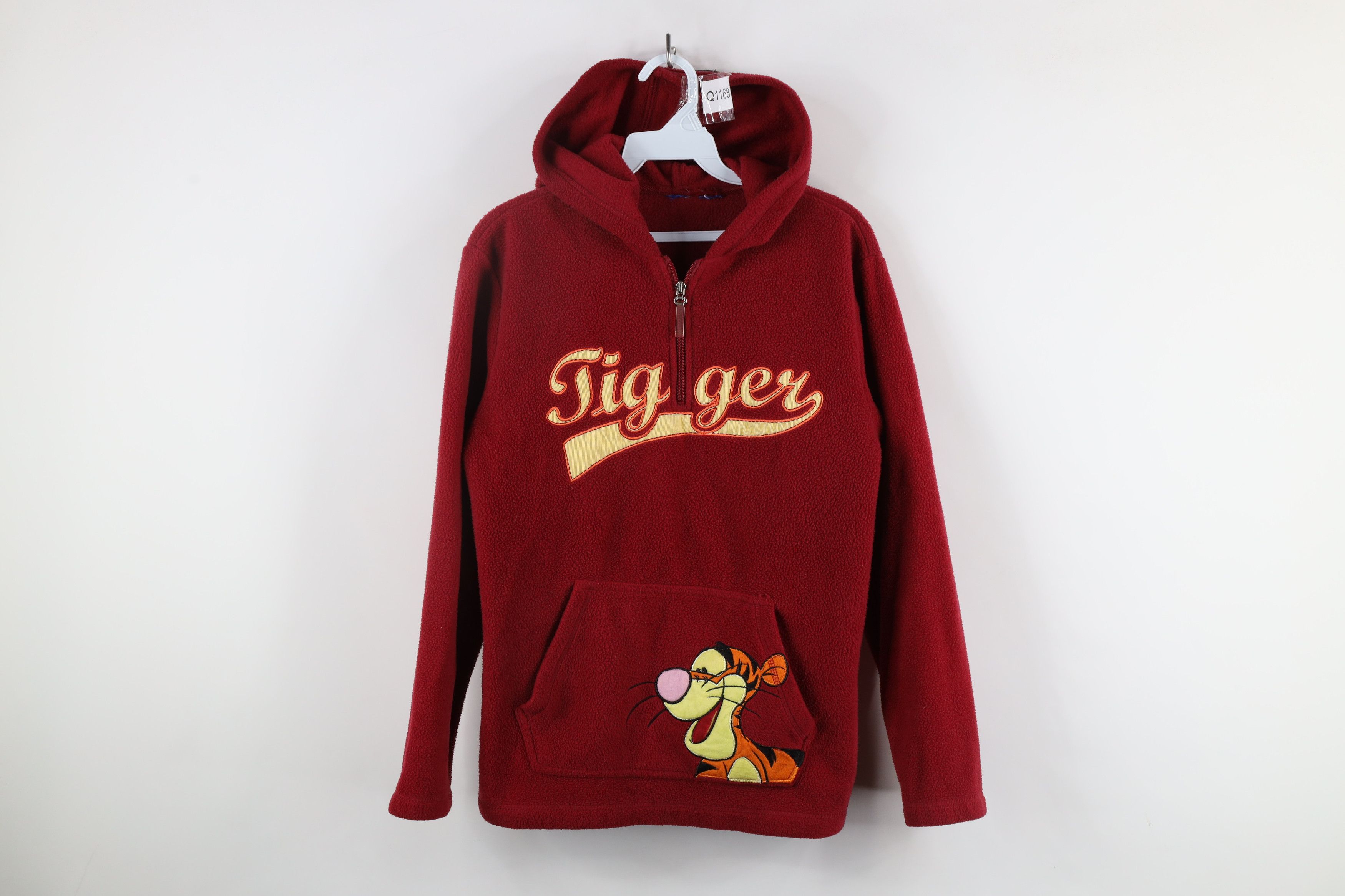 Disney × Vintage Vintage 90s Disney Winnie the Pooh Tigger Fleece Hoodie Red Size M / US 6-8 / IT 42-44 - 1 Thumbnail