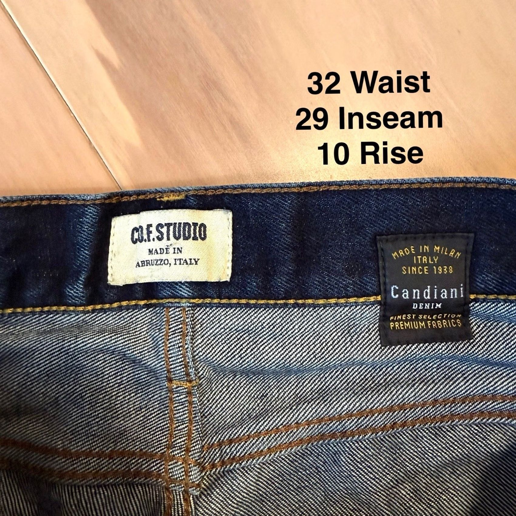 Vintage COF Studio Jeans 32 Blue Dark Wash Minimalist Workwear Slim Denim Cotton 5-Pocket USA Western Mens Jeans Size US 32 / EU 48 - 6 Thumbnail