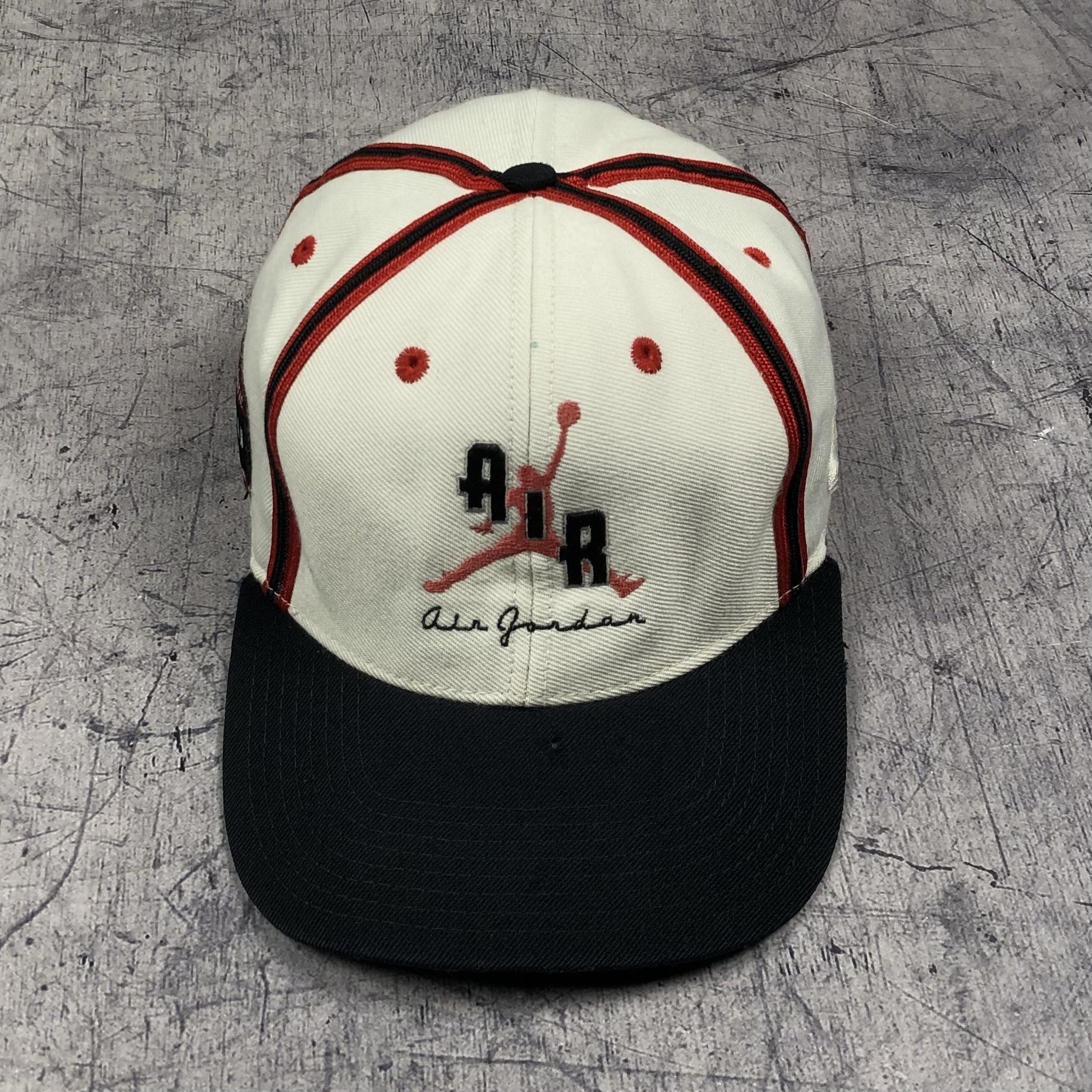 Jordan Brand Rare 90s Air Jordan Nike Striped Vintage Cap Size ONE SIZE - 2 Thumbnail