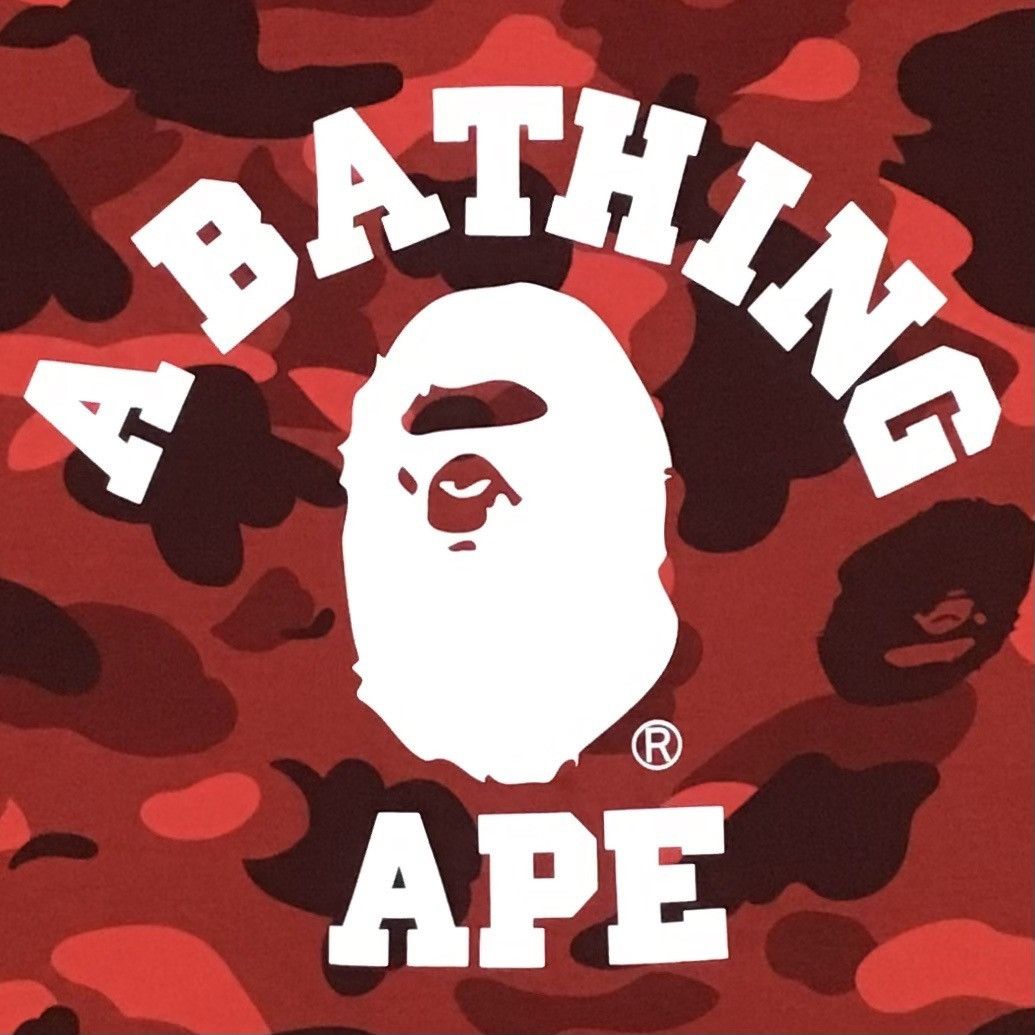 Bape BAPE Red camo college logo T-shirt a bathing ape Size US XL / EU 56 / 4 - 2 Thumbnail