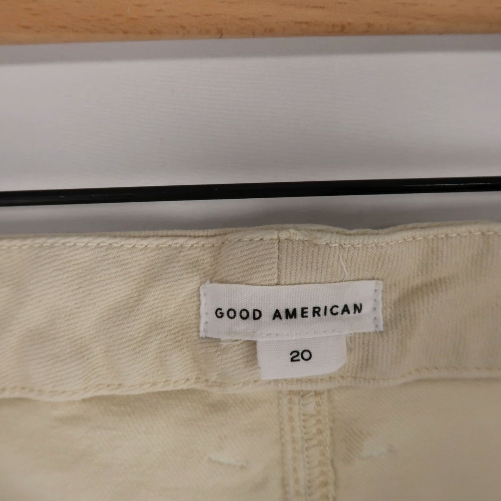 Good American Good American Jeans Womens 20 Bone Slim Straight High Rise 5-Pocket Denim Straight Womens Jeans Size 42" / US 20 - 8 Thumbnail