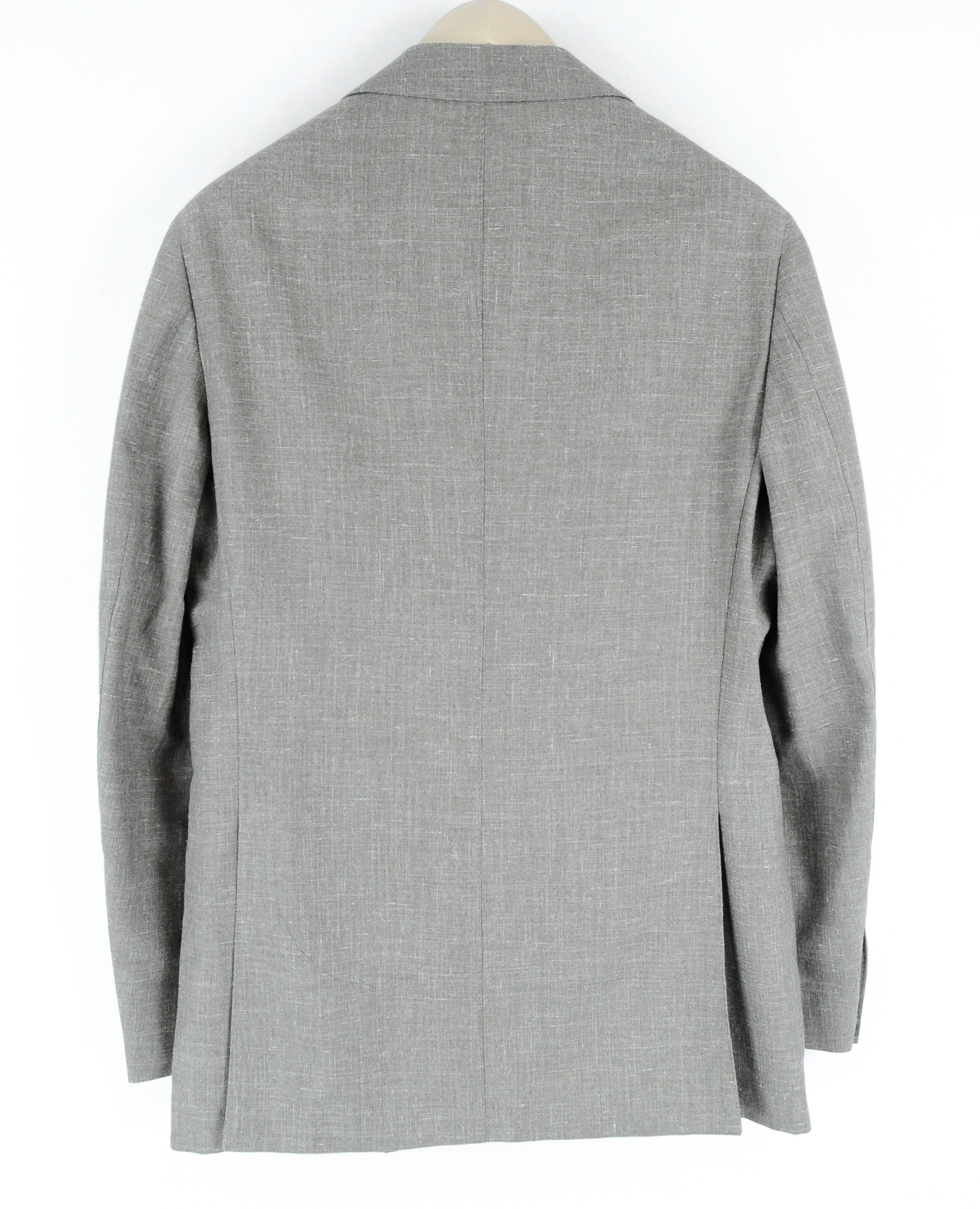 Suitsupply HAVANA JETTED FL UK38R Wool Silk Linen Grey Blazer 54904 Size 38R - 2 Thumbnail