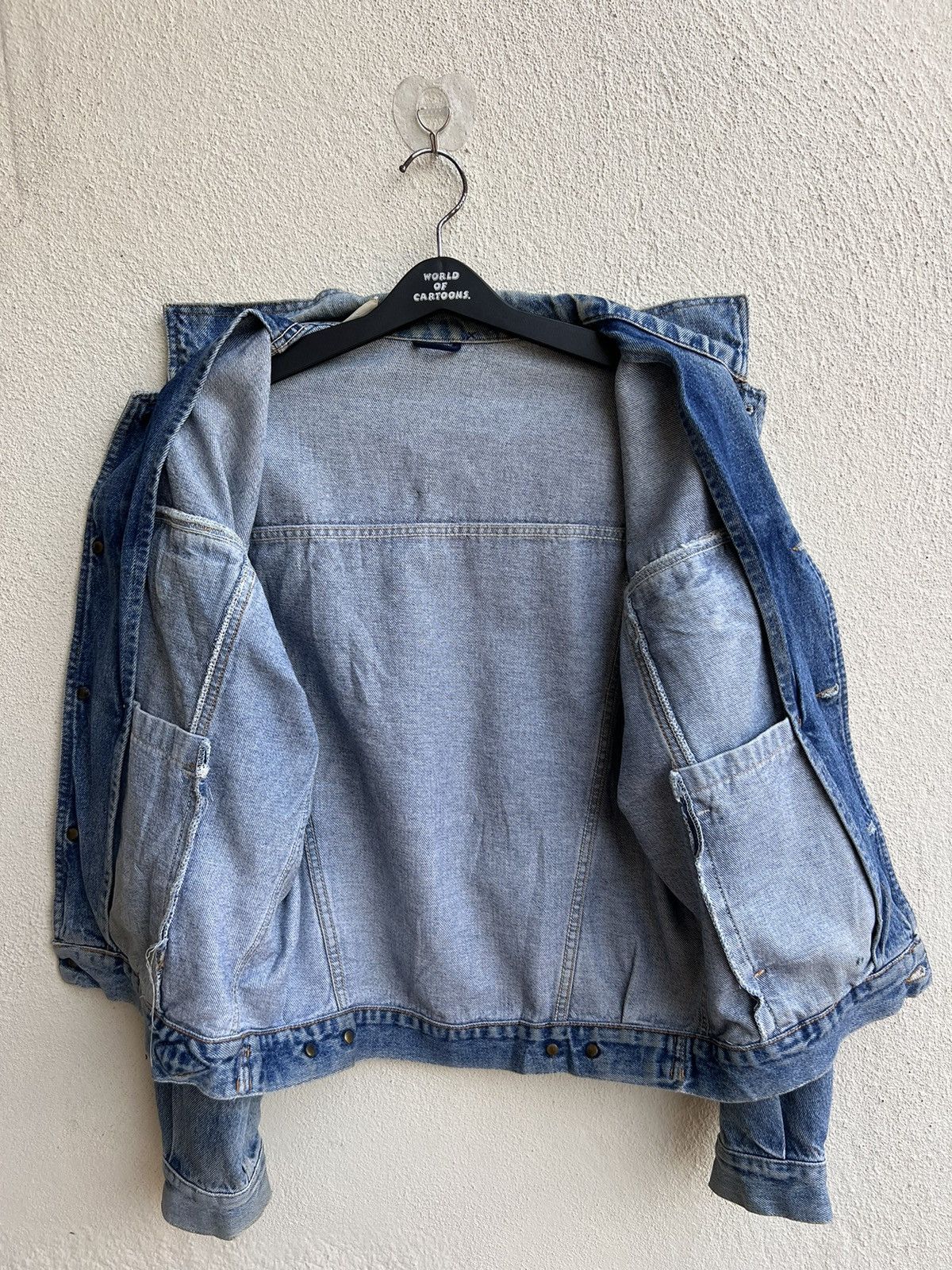 Vintage VTG 80s 90s Lee Cooper Distress Fade Denim Trucker Jacket Size US L / EU 52-54 / 3 - 21 Thumbnail