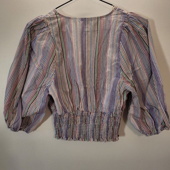 Zara Zara Women Multicolor Stripes 3/4 Sleeve Blouse - Xs Size XS / US 0-2 / IT 36-38 - 3 Thumbnail