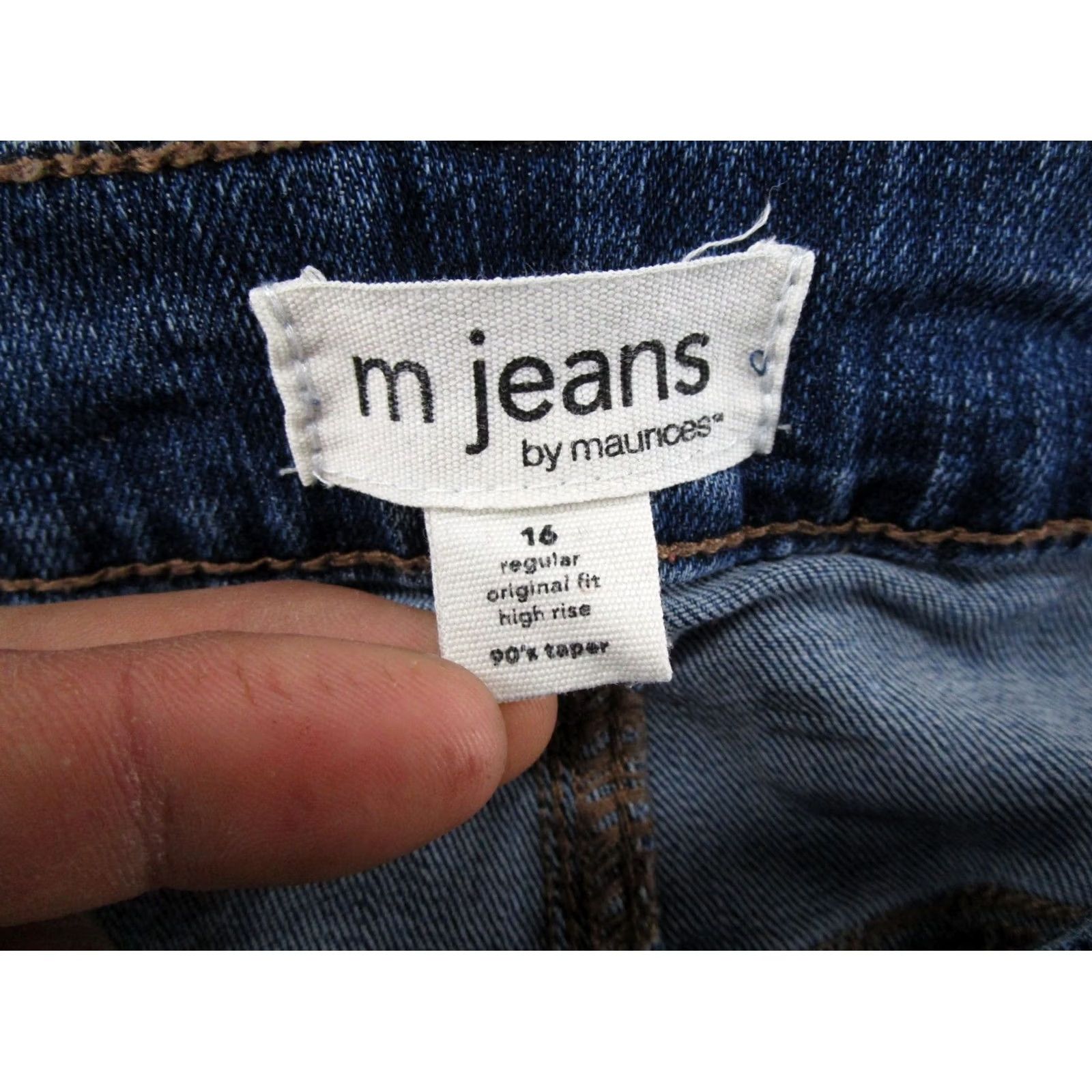 Vintage Maurices M Jeans Regular Fit 90s Tapered Size 16 Stretch Denim Blue Jeans Women Size 38" / US 16 / IT 52 - 4 Thumbnail