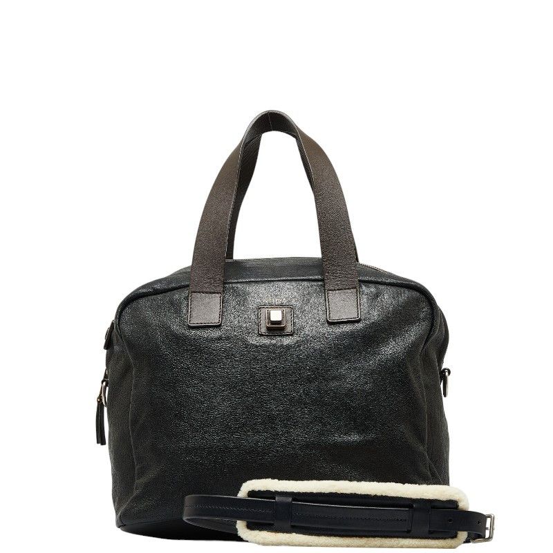 image of Celine Leather Handbag in Black, Women's