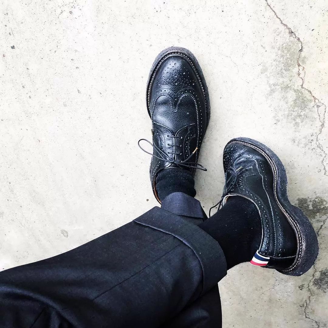 Thom Browne Thom Browne Classic Black Brogue Rubber Sole Size 10 Size US 10 / EU 43 - 9 Thumbnail