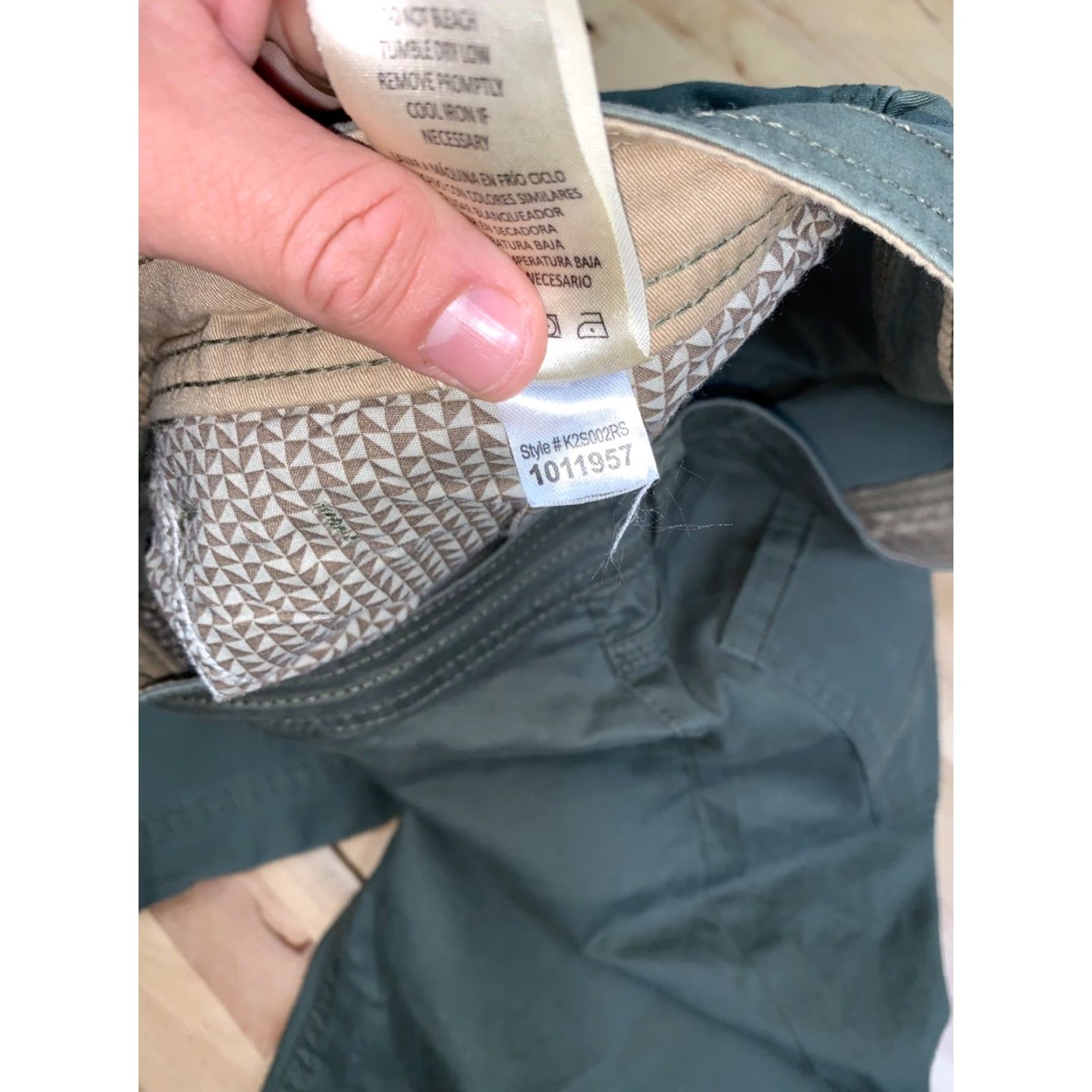 Vintage Cooper & Oak Pants Mens 34x30 Green Straight Casual Outdoor Stretch Chino - 12514 Size US 34 / EU 50 - 2 Thumbnail