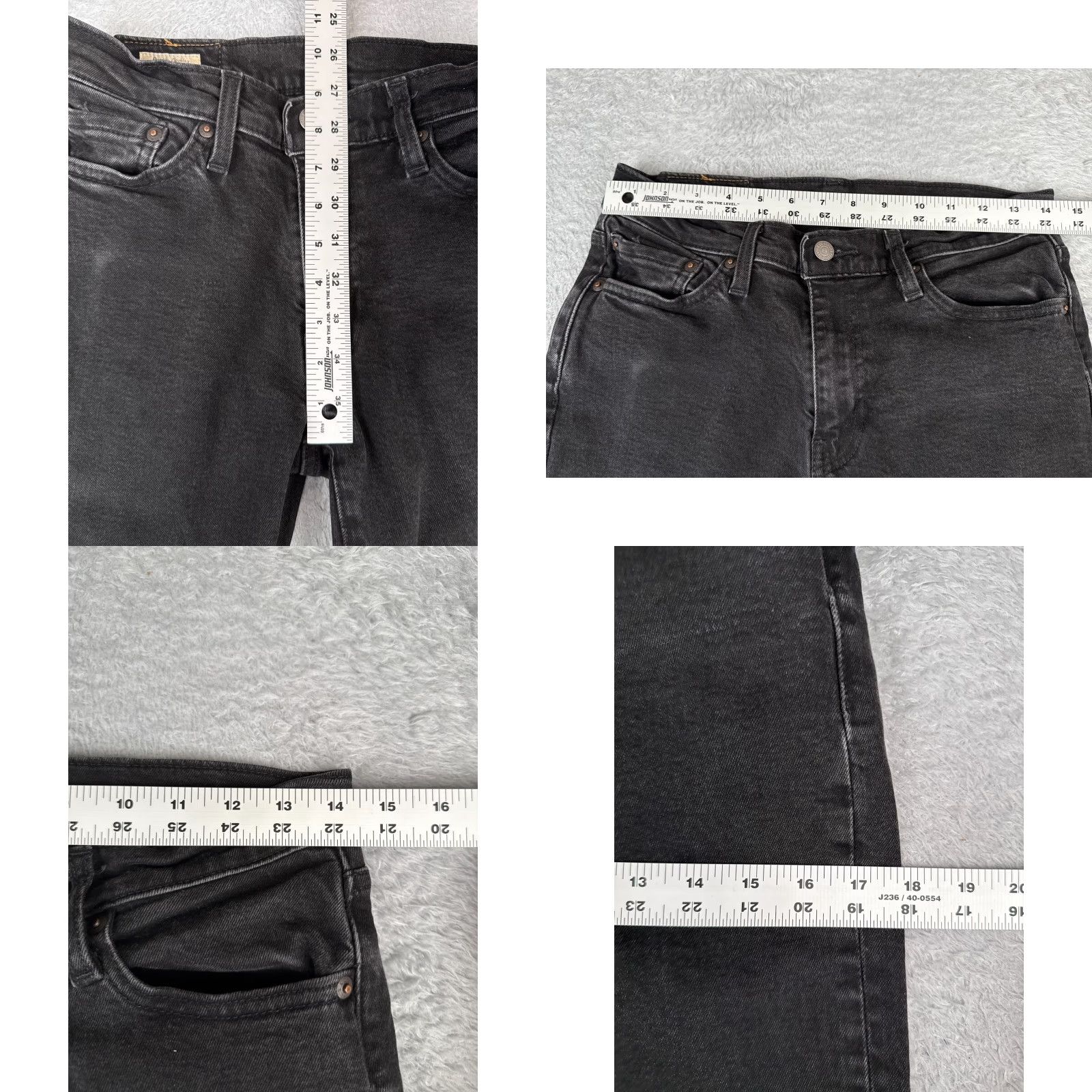 Levi's Levi's Jeans Mens 514 29x29 Black Denim Cotton Blend Straight 5-Pocket Comfort Medium Wash Vintage No N/A Size US 30 / EU 46 - 9 Thumbnail