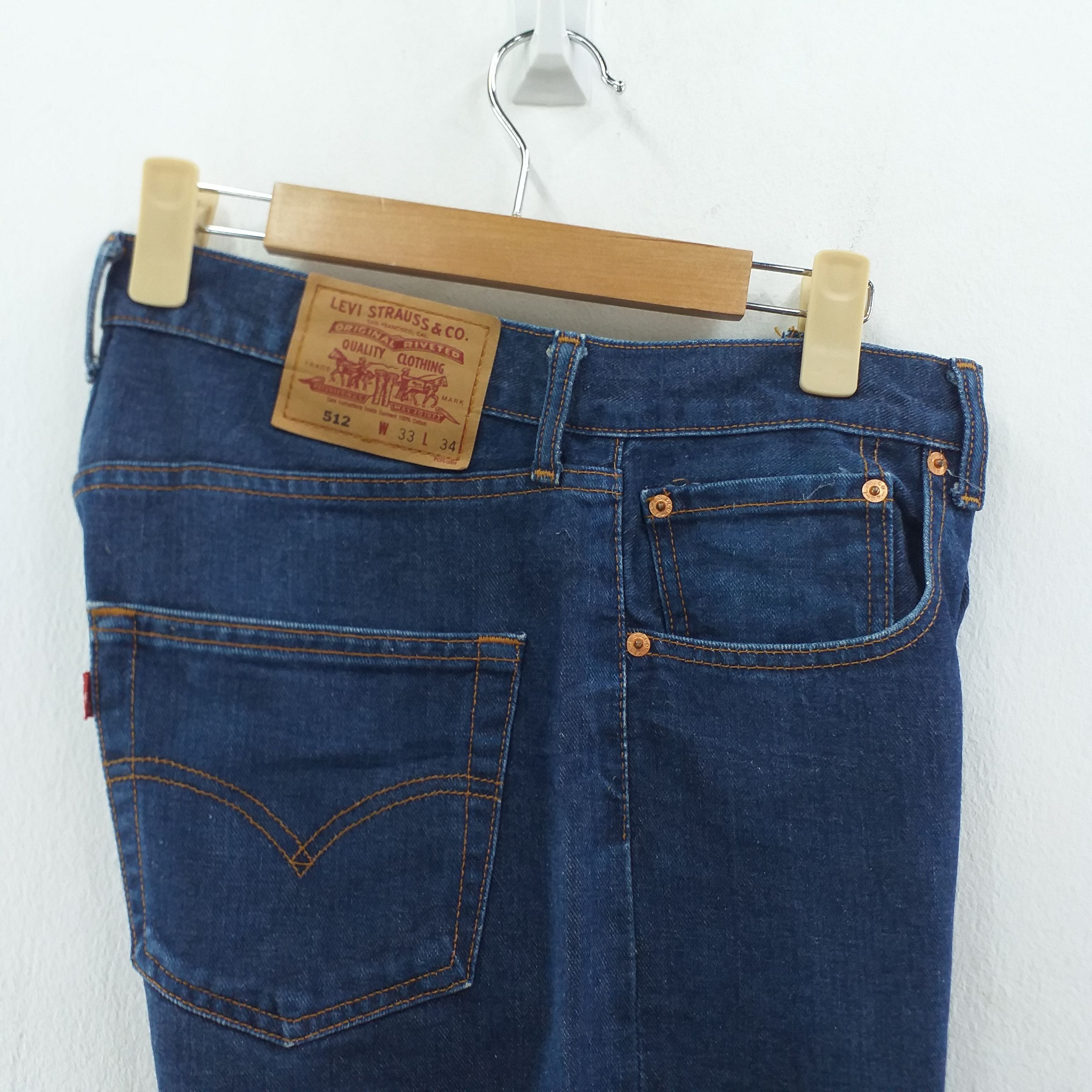 Levi's Dark Blue Vintage Levi's 512 Clothing Denim 31 x 27.5 -JN022 Size US 31 - 10 Thumbnail