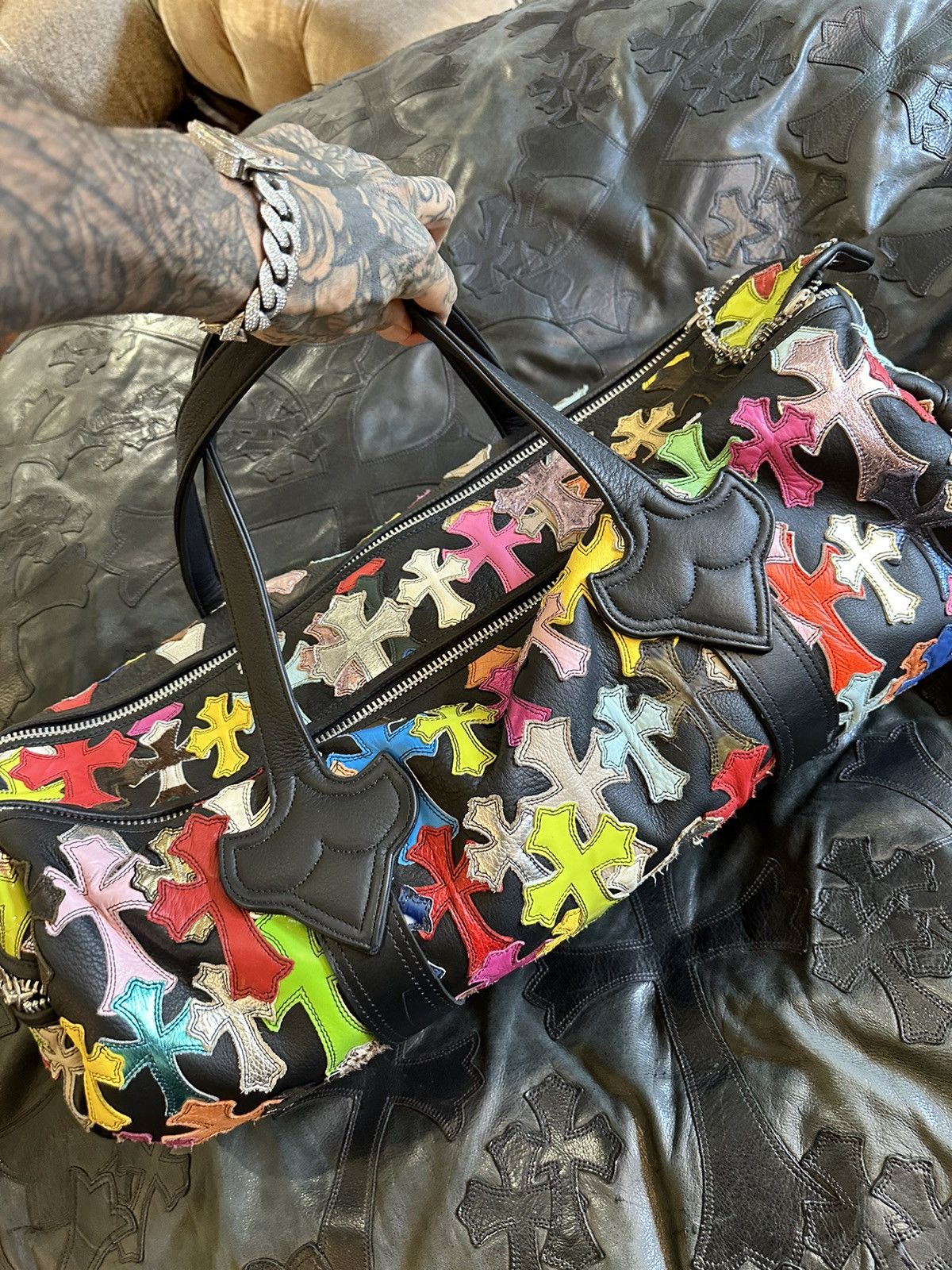 Chrome Hearts CHROME HEARTS LARGE FLOODED CROSS LUGGAGE DUFFLE BAG 4G Size ONE SIZE - 13 Thumbnail