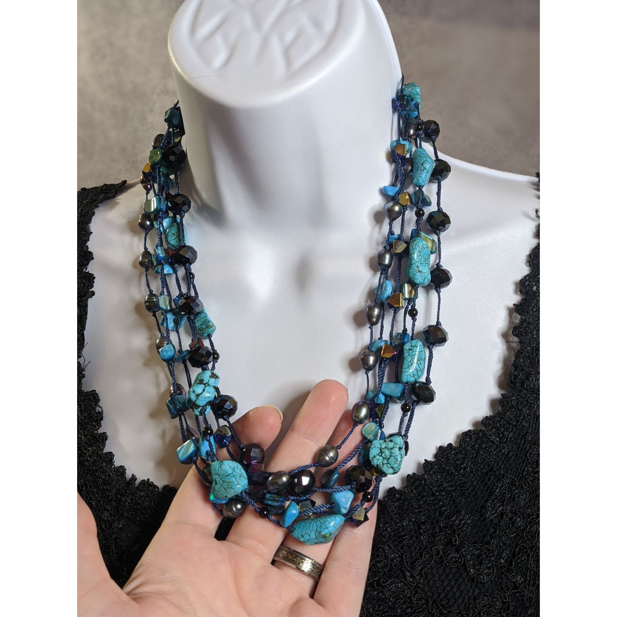 Other Bohemian Turquoise Pearl And Glass Multi-Strand Necklace Size ONE SIZE - 7 Thumbnail