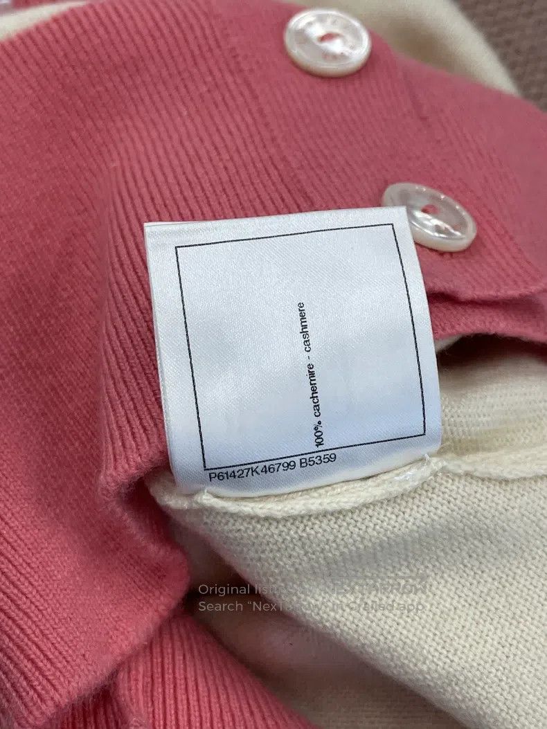 Chanel Chanel Pink and white beach series letter cashmere knitted Size XS / US 0-2 / IT 36-38 - 6 Thumbnail