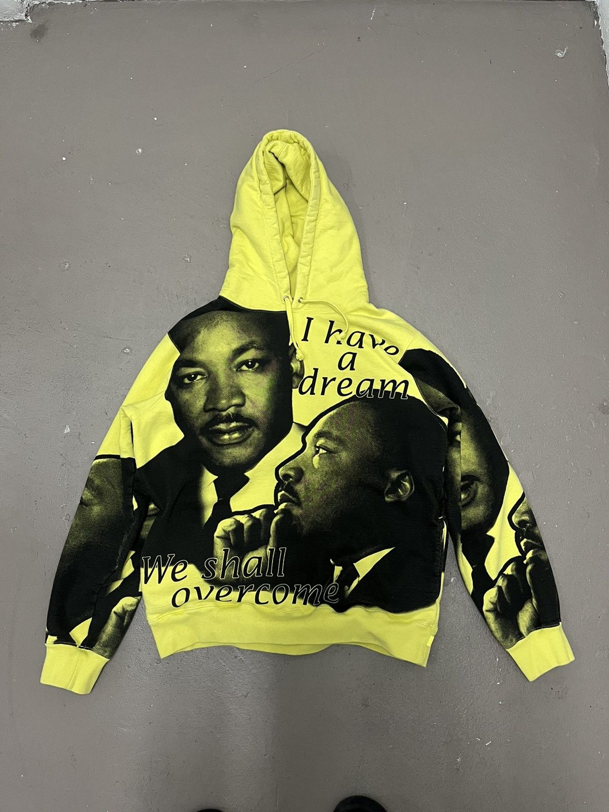 Image of Supreme Mlk Martin Luther King Hoodie (asf) XL in Yellow, Men's