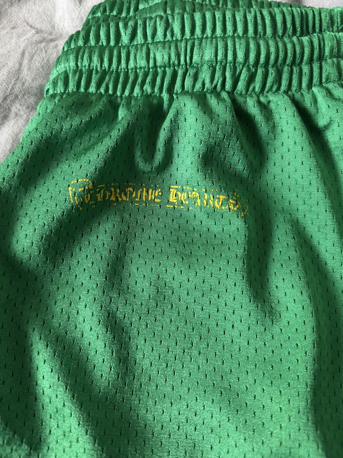 Chrome Hearts Green & Gold Chrome Hearts Floral Mesh Jersey Pants Size US 33 - 6 Thumbnail