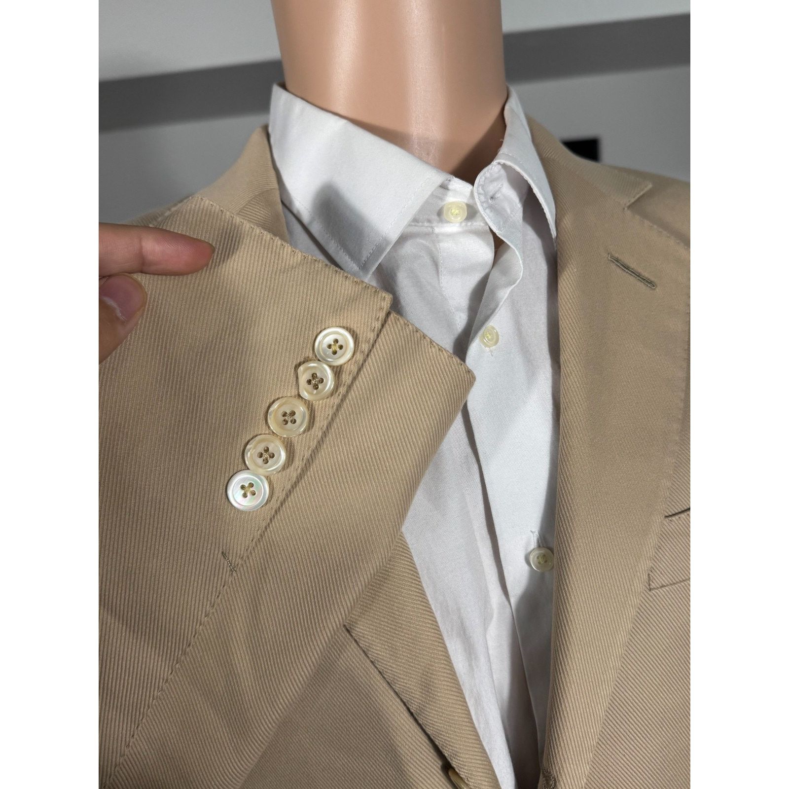 Tom Ford Tom Ford Khaki Cotton Blazer 48EU 38R US Notch Lapel Size 38R - 9 Thumbnail