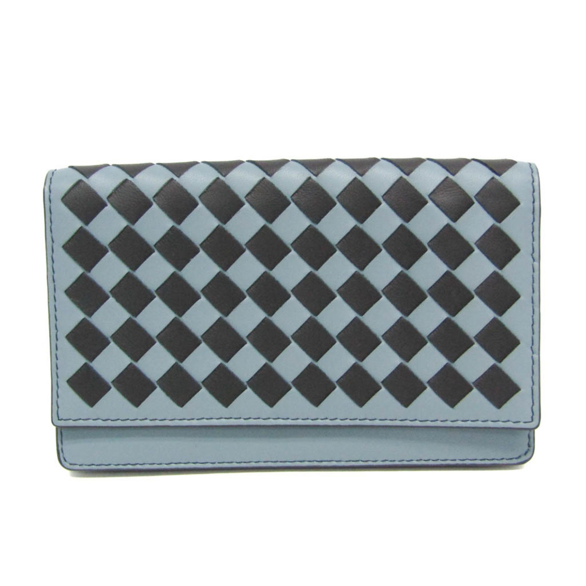 Bottega Veneta Intrecciato Blue Leather Wallet (Pre-Owned) Size ONE SIZE - 1 Thumbnail