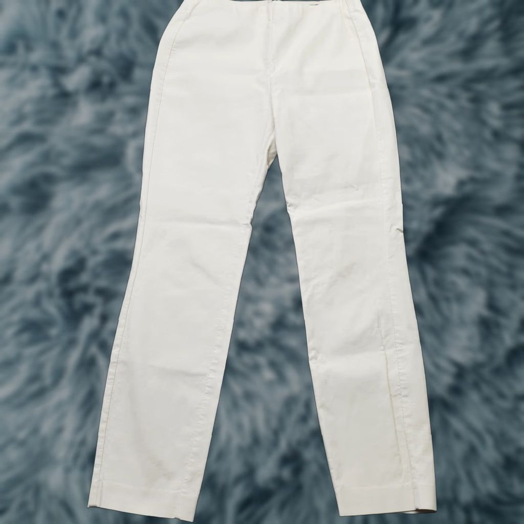 Rag & Bone Rag & Bone White Stretch Ankle Pants Womens Size 6 Flat Front Straight Back Zip 26 Inseam Size 28" / US 6 / IT 42 - 1 Thumbnail