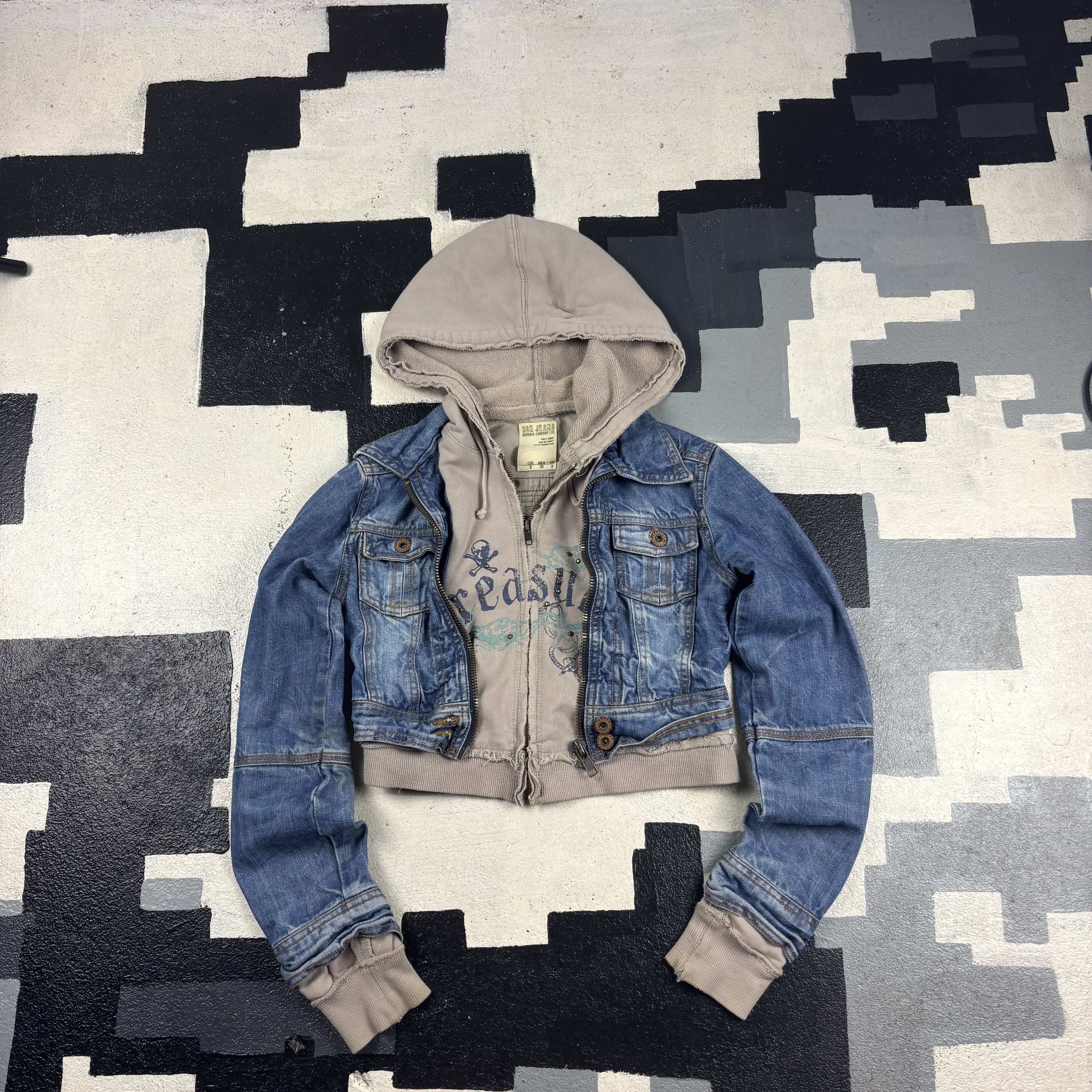 Bershka Vintage Bershka Denim Hoodie Size S / US 4 / IT 40 - 1 Thumbnail
