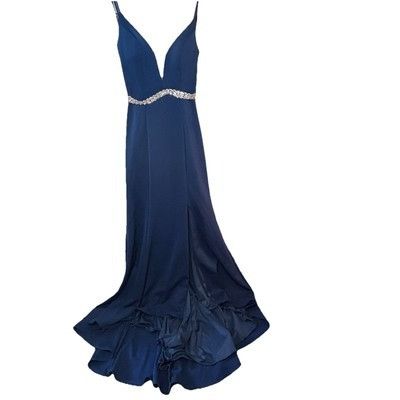Other PROM/PAGEANT/FORMAL DRESS/GOWN Fits XS-S Navy Blue Train Size XS / US 0-2 / IT 36-38 - 1 Thumbnail