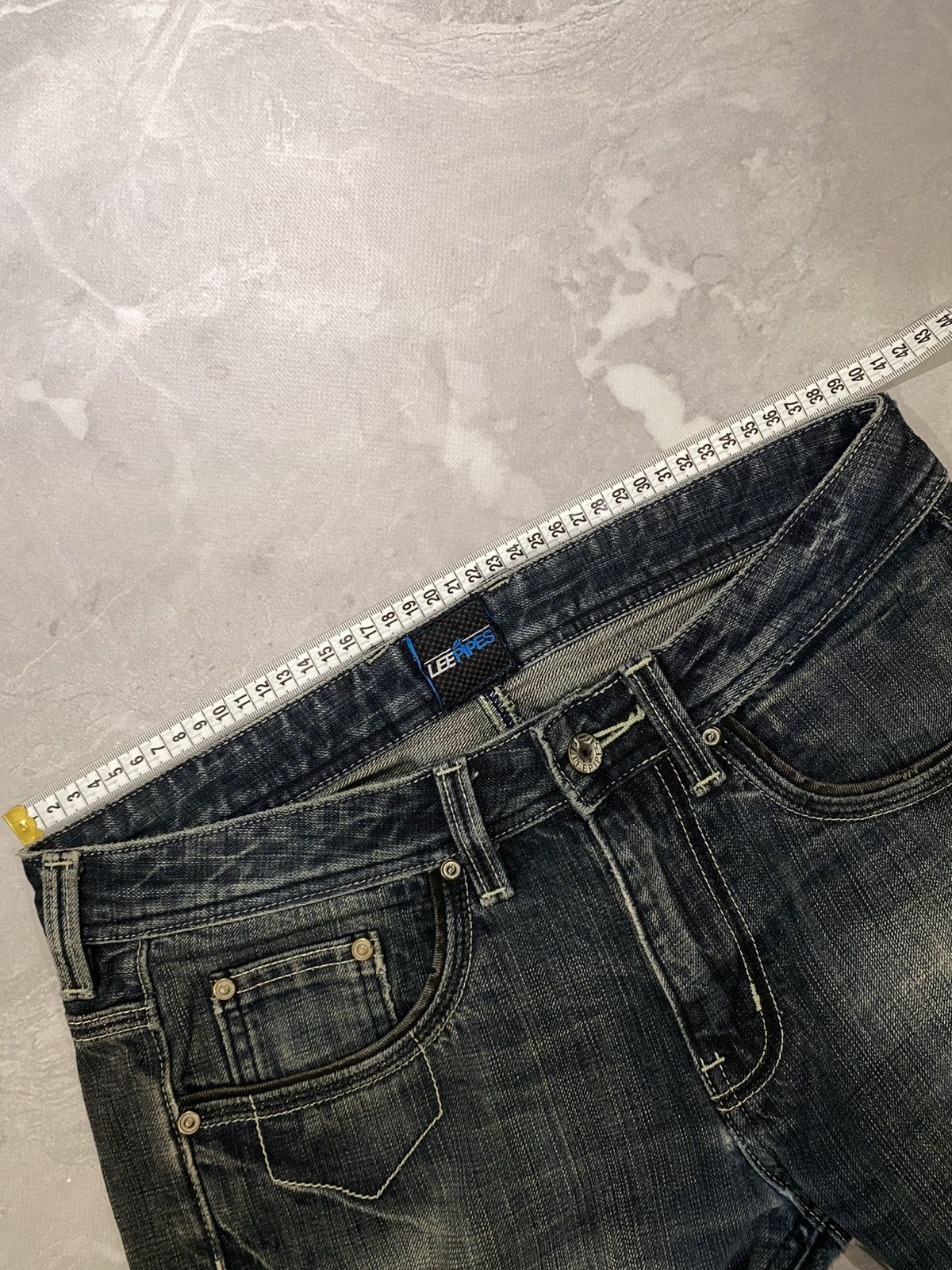 Lee Lee Raw Grunge Destroyed Washed Jean / Drip Slim Y2K Size US 28 / EU 44 - 5 Thumbnail