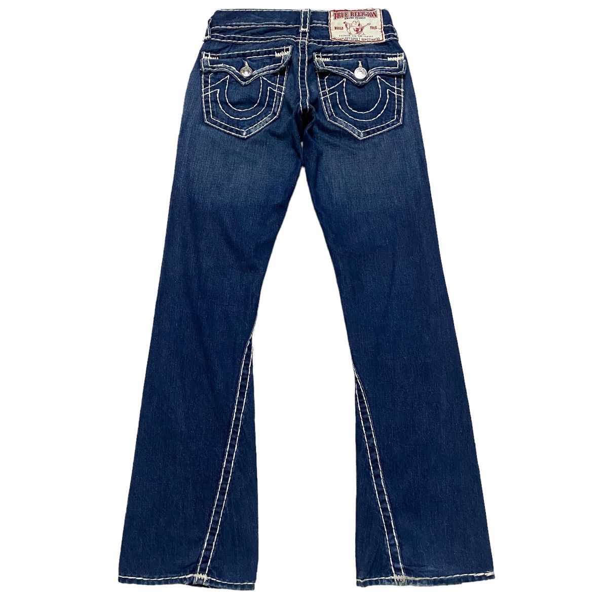 image of True Religion Joey Super T Denim Flare Jeans Big Stitch in Blue, Men's (Size 28)