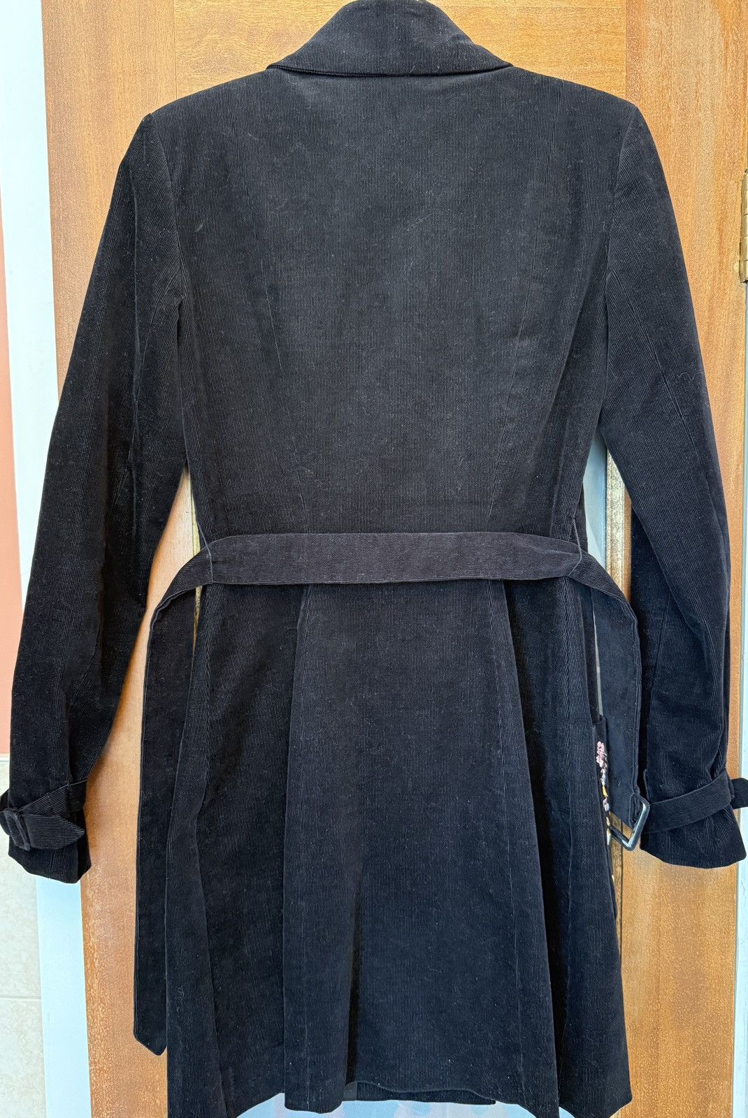 Betsey Johnson Betsey Johnson Black Corduroy Double Breasted Trench Coat Size S / US 4 / IT 40 - 7 Thumbnail