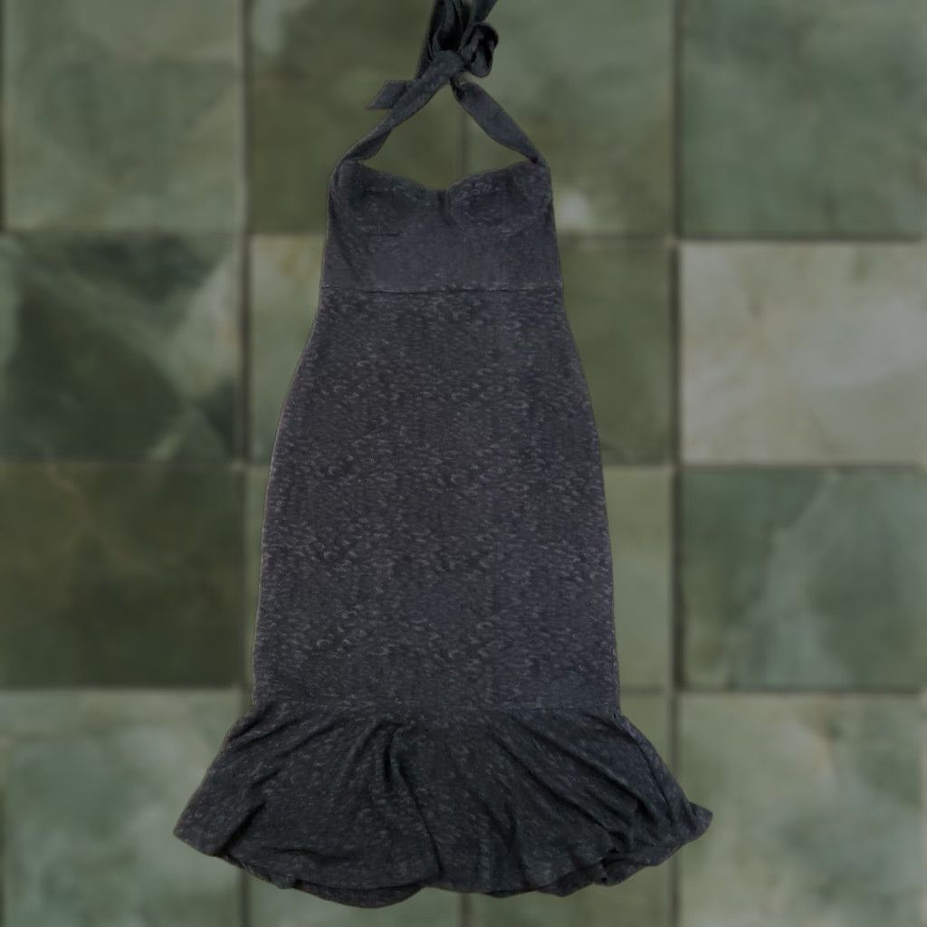 Anthropologie ANTHROPOLOGIE Black Bodycon Midi Dress Womens Medium Stretch Halter Corset Size M / US 6-8 / IT 42-44 - 1 Thumbnail