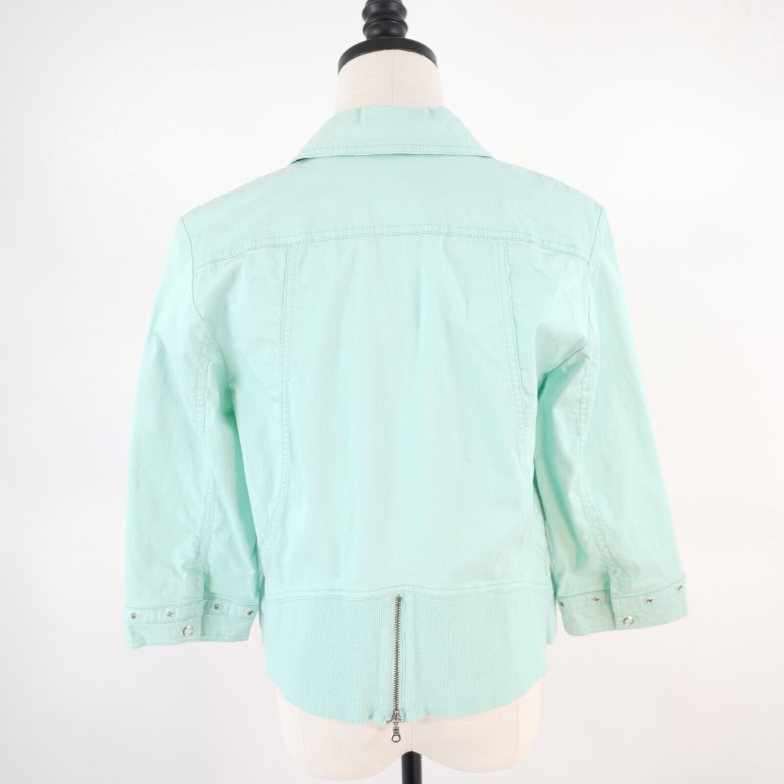 Chicos Chico's Size 1 Seafoam Green Full Zip Collared Jacket Waist Size XS / US 0-2 / IT 36-38 - 6 Thumbnail