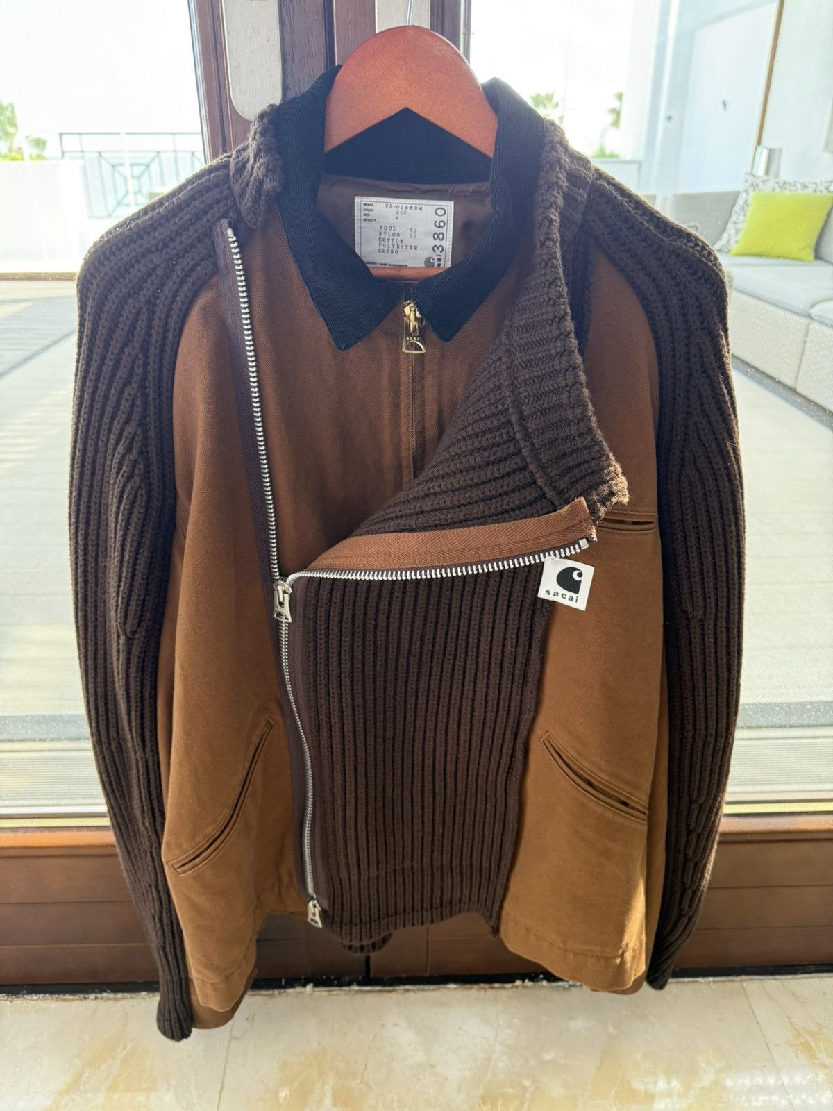 Carhartt Wip × Sacai Carhartt WIP x Sacai Wool Knit Blouson Size US XL / EU 56 / 4 - 2 Thumbnail