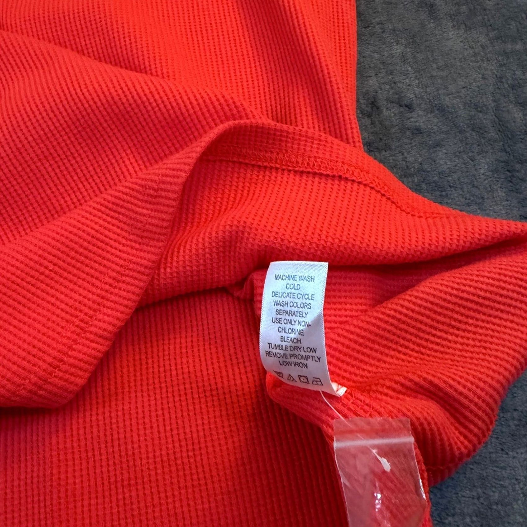 Vintage VINTAGE Woman Within Red Waffle Knit Embroidered Henley Tunic Top Womens M Red, Embroidered, Button, Henley, Tunic, Long Sleeve, Knit Size M / US 6-8 / IT 42-44 - 6 Thumbnail
