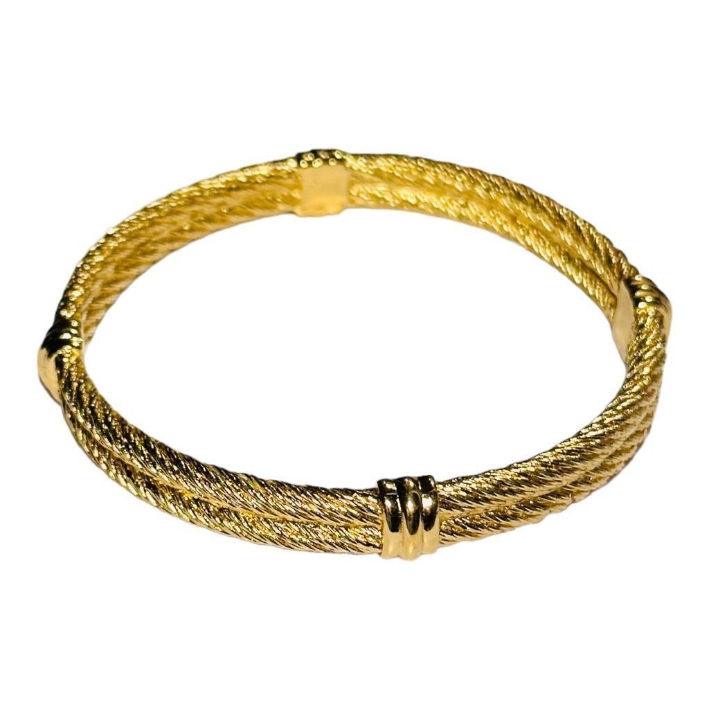 Christian Dior Monsieur CHRISTIAN DIOR Vintage Twisted Double Cable Rope 18k Gold Pl Size ONE SIZE - 8 Thumbnail