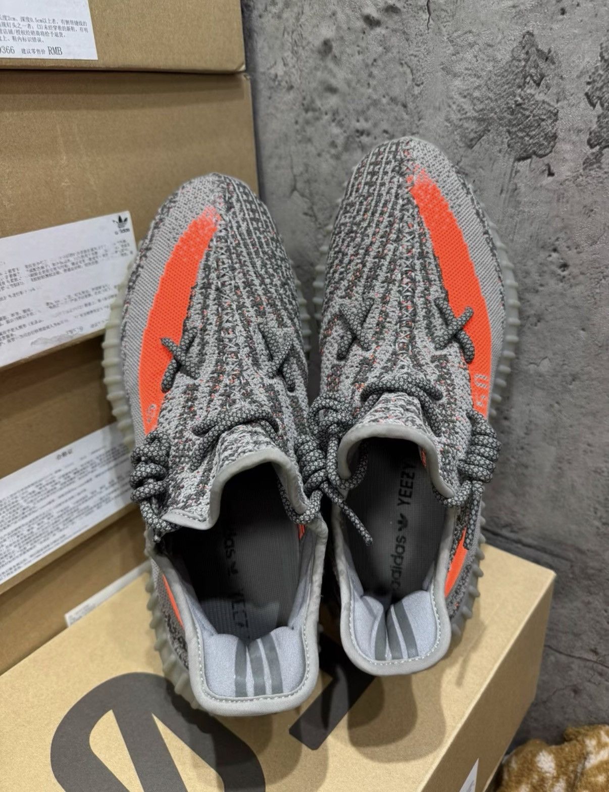 Adidas Adidas Yeezy 350 V2 Grey Orange Static GW1229 K37 Size US 10.5 / EU 43-44 - 6 Thumbnail