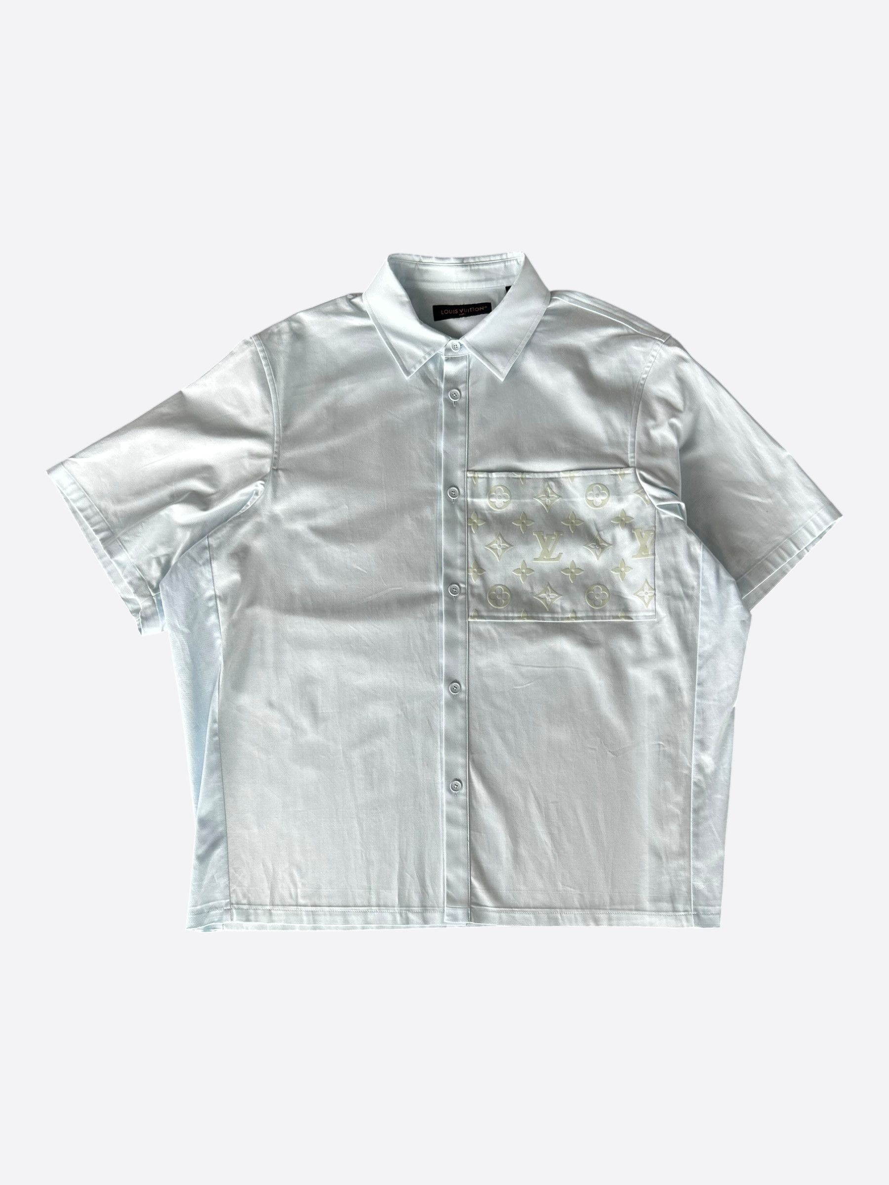 Louis Vuitton Louis Vuitton Light Blue Monogram Pocket Button Up Shirt Size US XXL / EU 58 / 5 - 1 Thumbnail