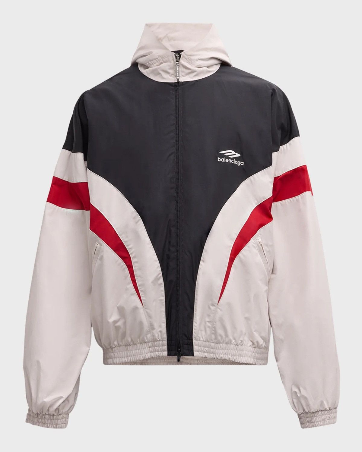 Balenciaga Lightweight Hooded Tracksuit Jacket in White Size US XL / EU 56 / 4 - 2 Thumbnail